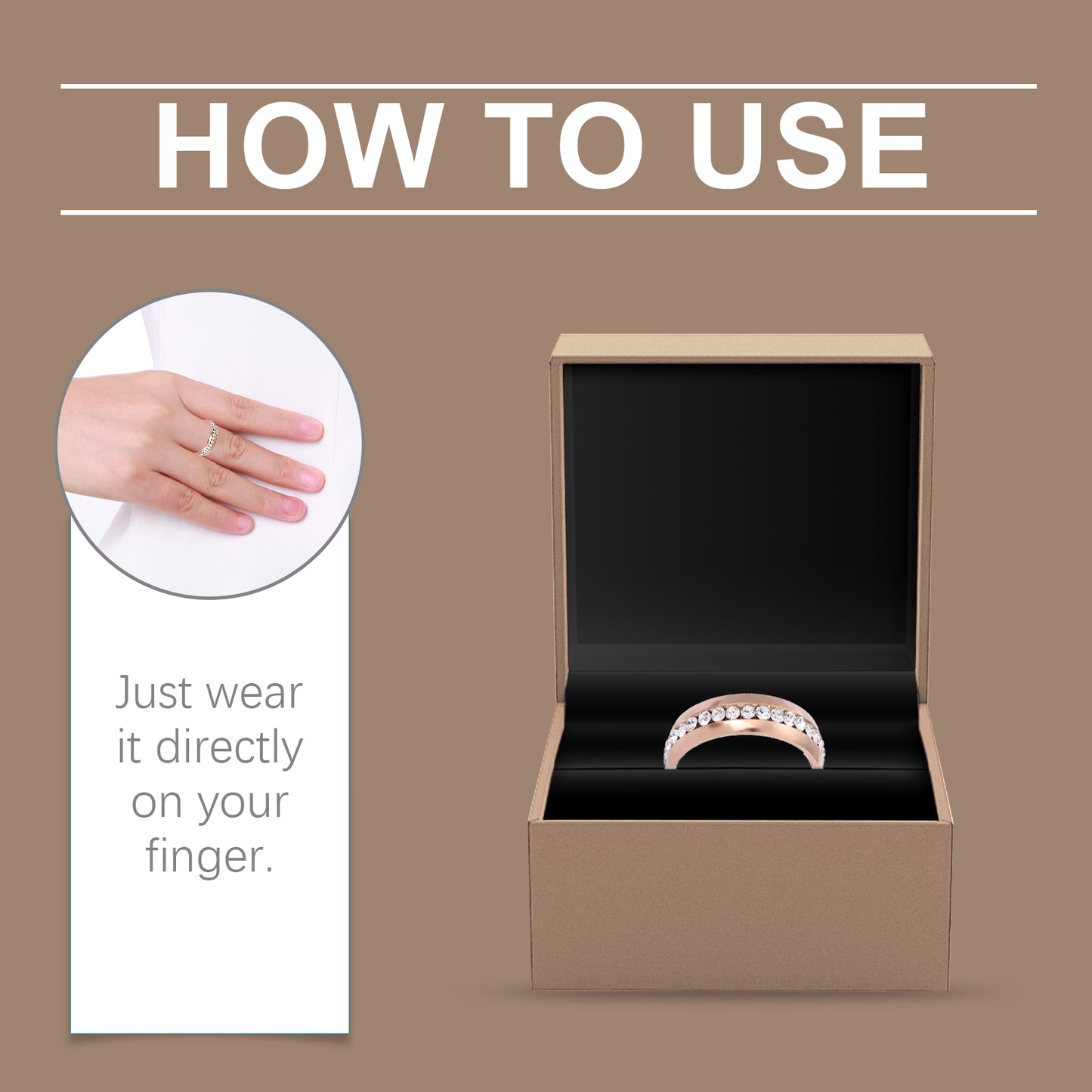 Hoexe Rose Gold Ring Women's Light Luxury Rose Gold Jewelry Ring Exquisite All-match Niche Ring