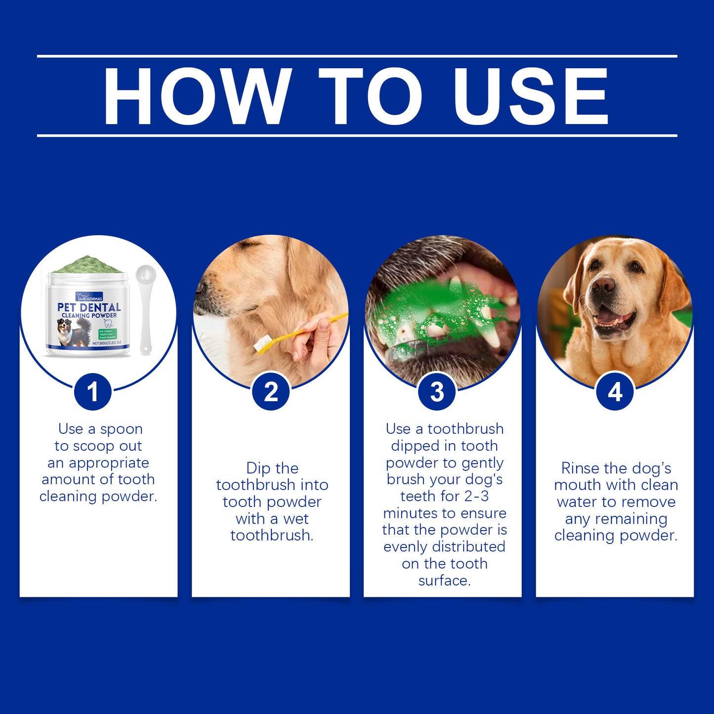 Yegbong dog teeth cleaning powder teeth cleaning powder gently cleaning tartar stains fresh breath