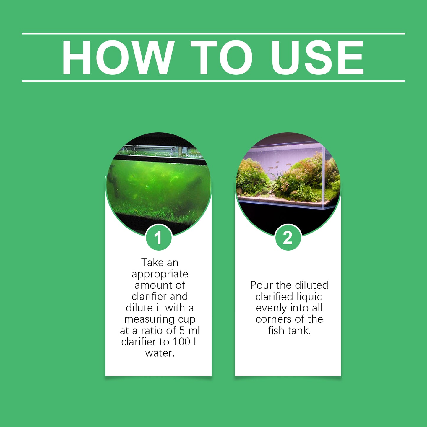 Yegbong Algae Removal Clarification Agent Cleaning Fish Tank Green Brown Silk Algae Black Hairy Moss Algaecide Water Purification Not HURING Fish