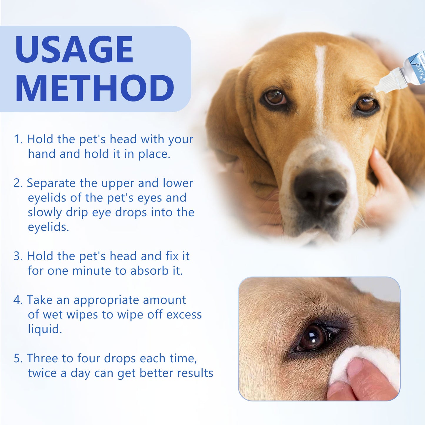 Yegbong pet eye drops cat and dog eye cleaning care pet eye wash tear stain remover