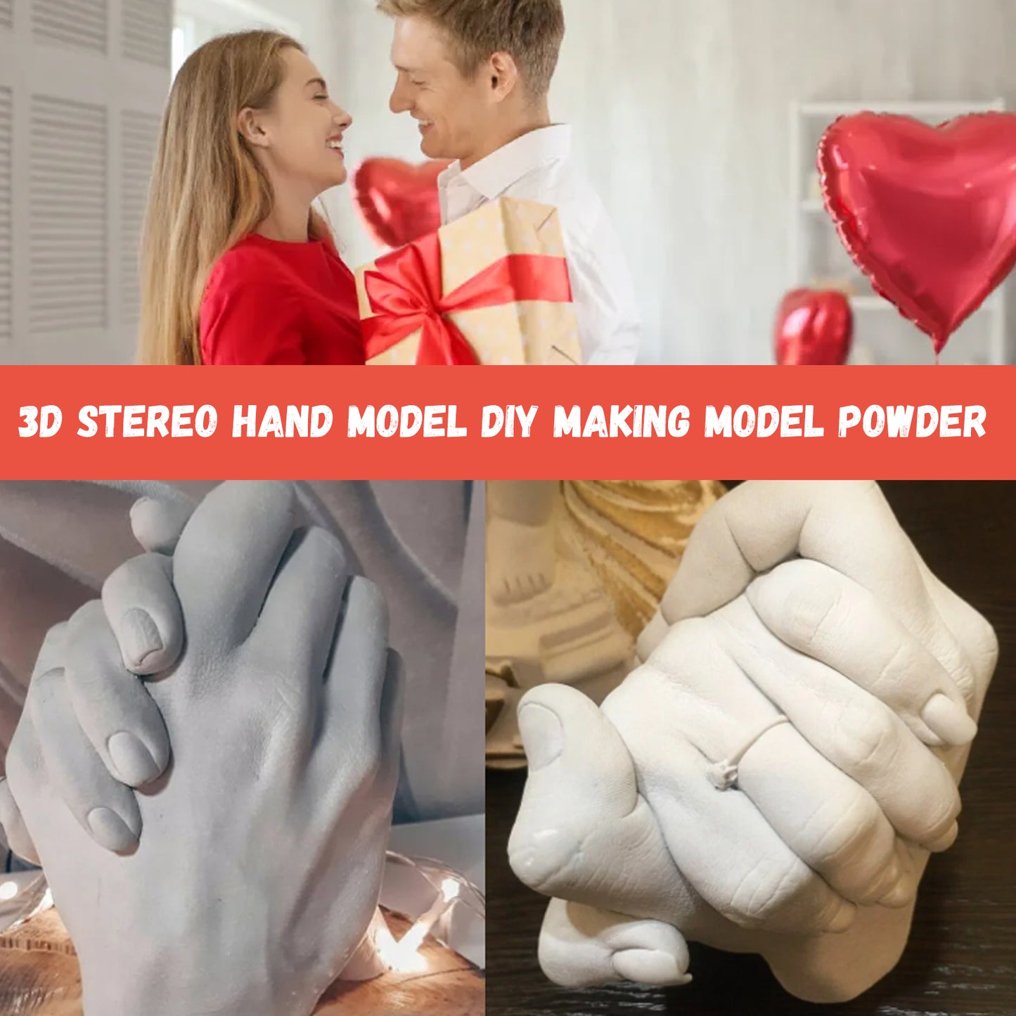 Dowmoo DIY handmade homemade craft three-dimensional hand mold plaster clone model homemade commemorative gift crafts