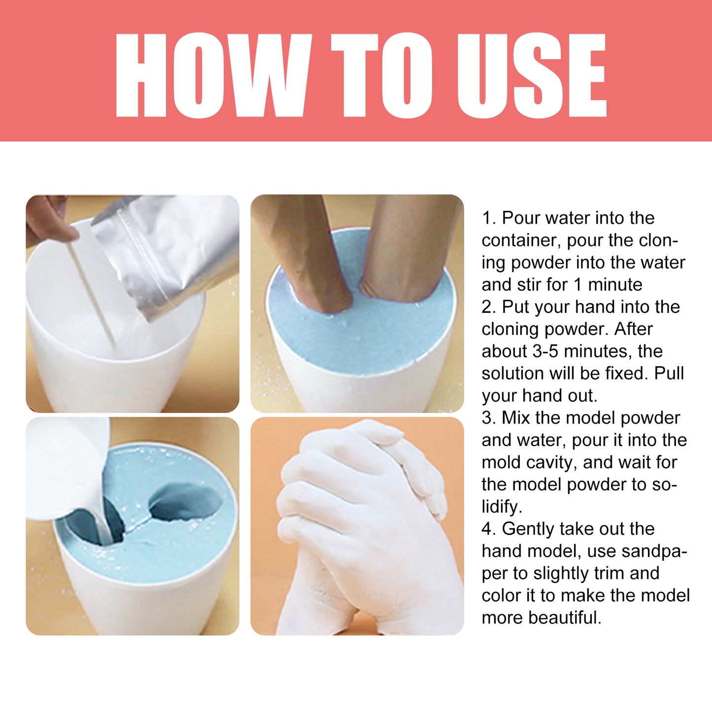 Dowmoo DIY handmade homemade craft three-dimensional hand mold plaster clone model homemade commemorative gift crafts