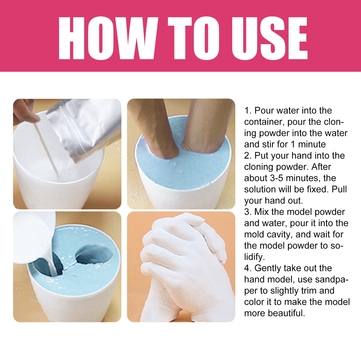 Dowmoo DIY handmade homemade craft three-dimensional hand mold plaster clone model homemade commemorative gift crafts