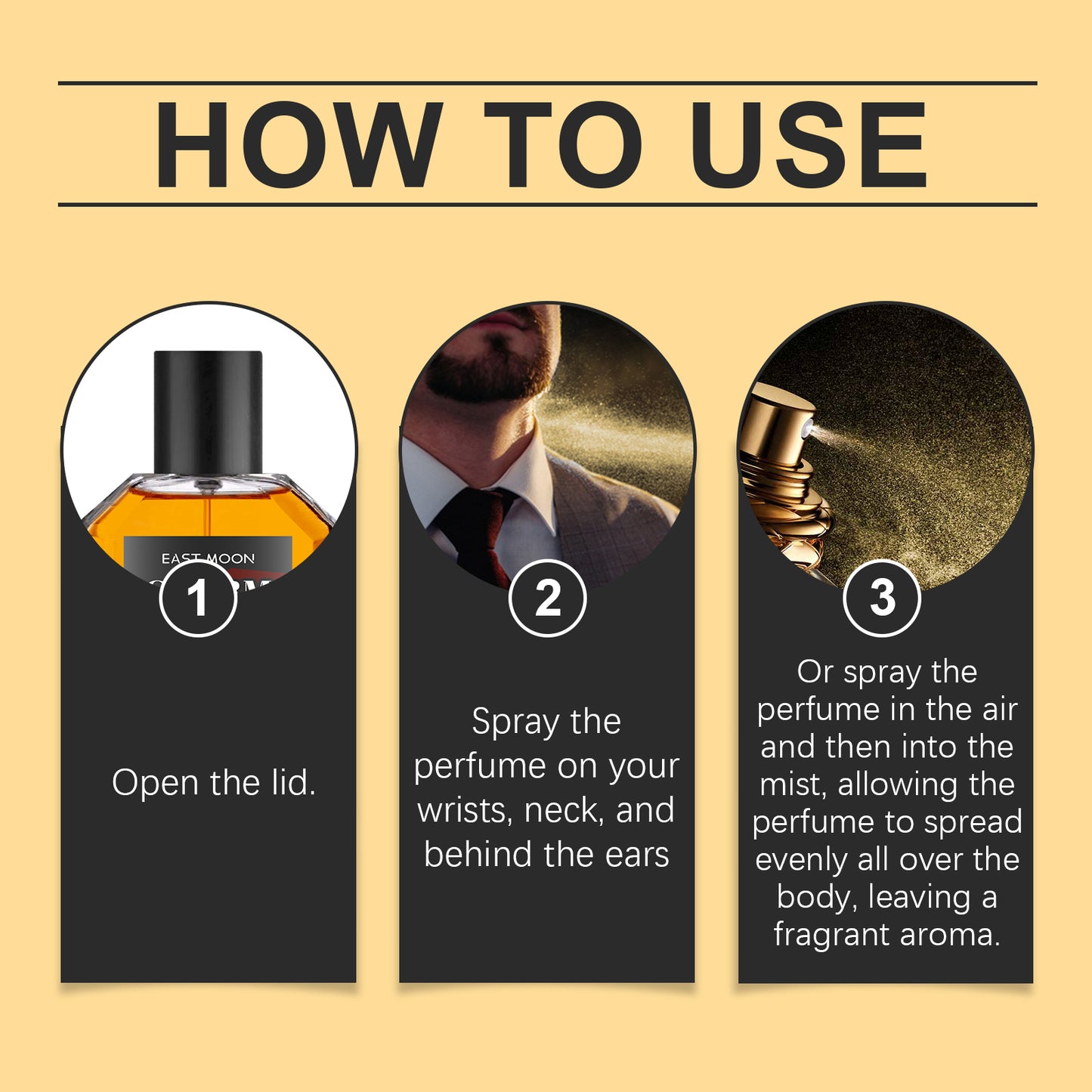 East Moon Men's Perfume Lasting Light Fragrance Wooden Fragrance Fresh and Natural Release Men's Charm Perfume