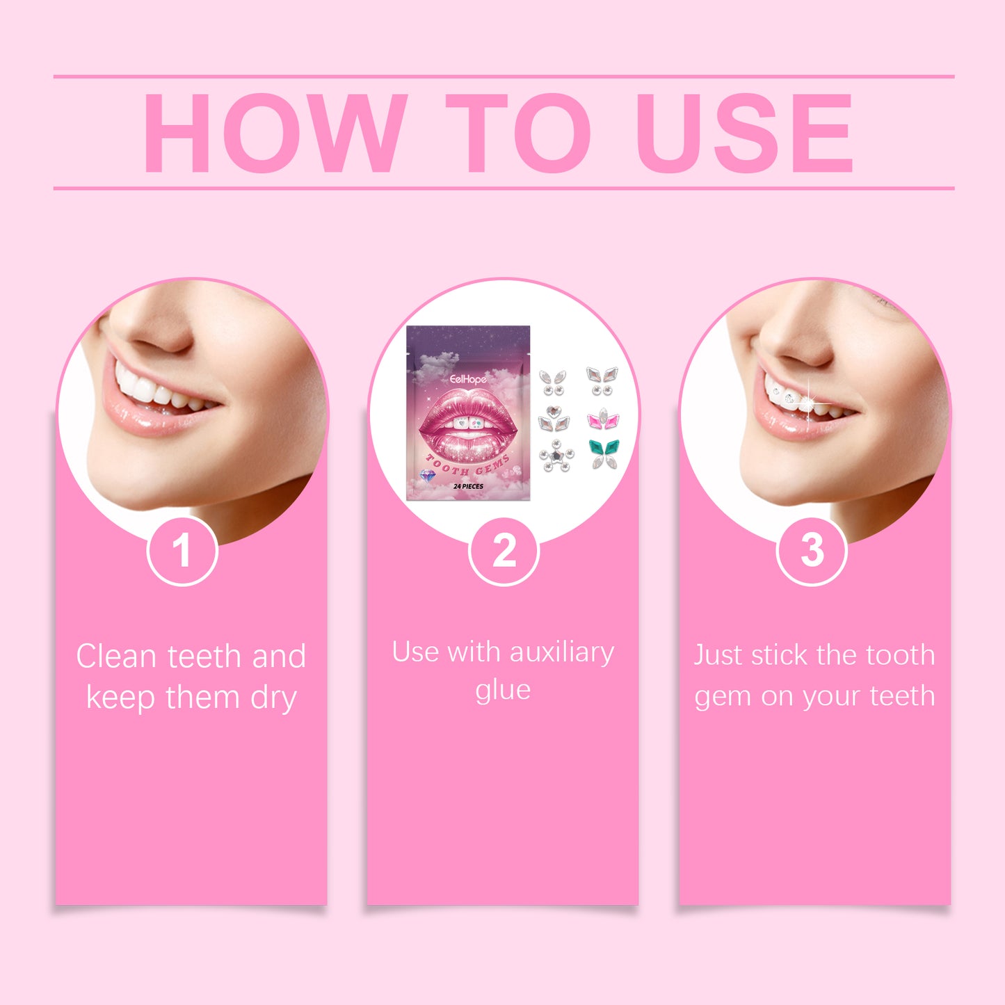 Eelhope Crystal Dental Drill To Brighten Your Smile For A Long Time With Easy Use Of The Suitable Tooth Type Adhesive