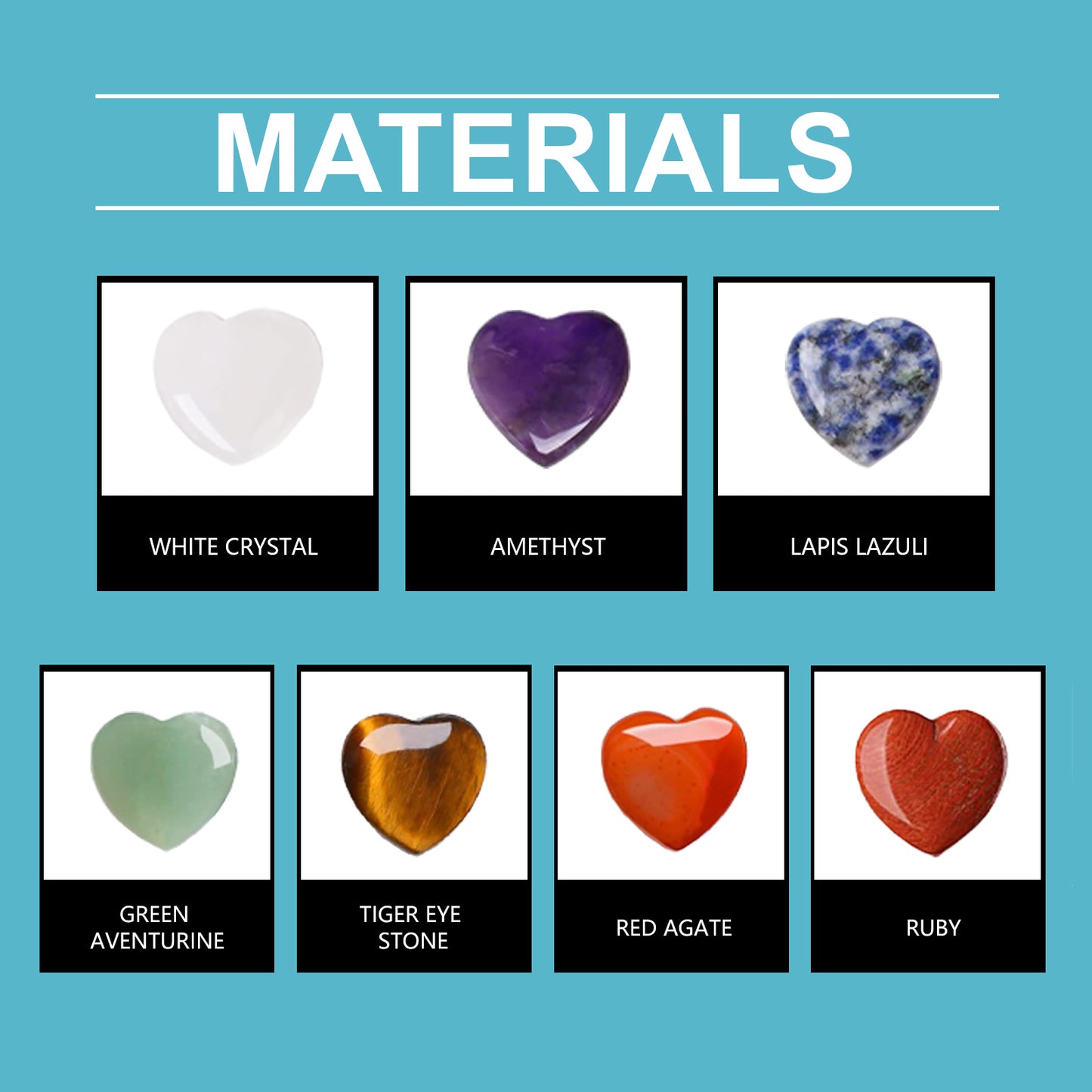 Hoexe Heart Crystal Healing Stone suit