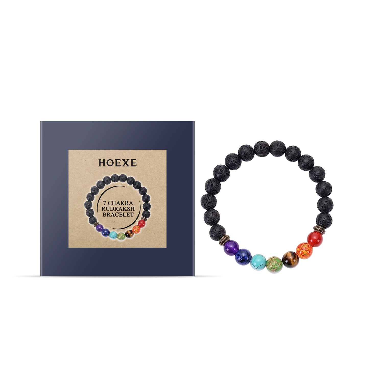 Hoexe Colorful Volcanic Stone Bracelet Jewelry Beads Bracelet Colorful Volcanic Stone Bracelet Adjustable Woven Beads