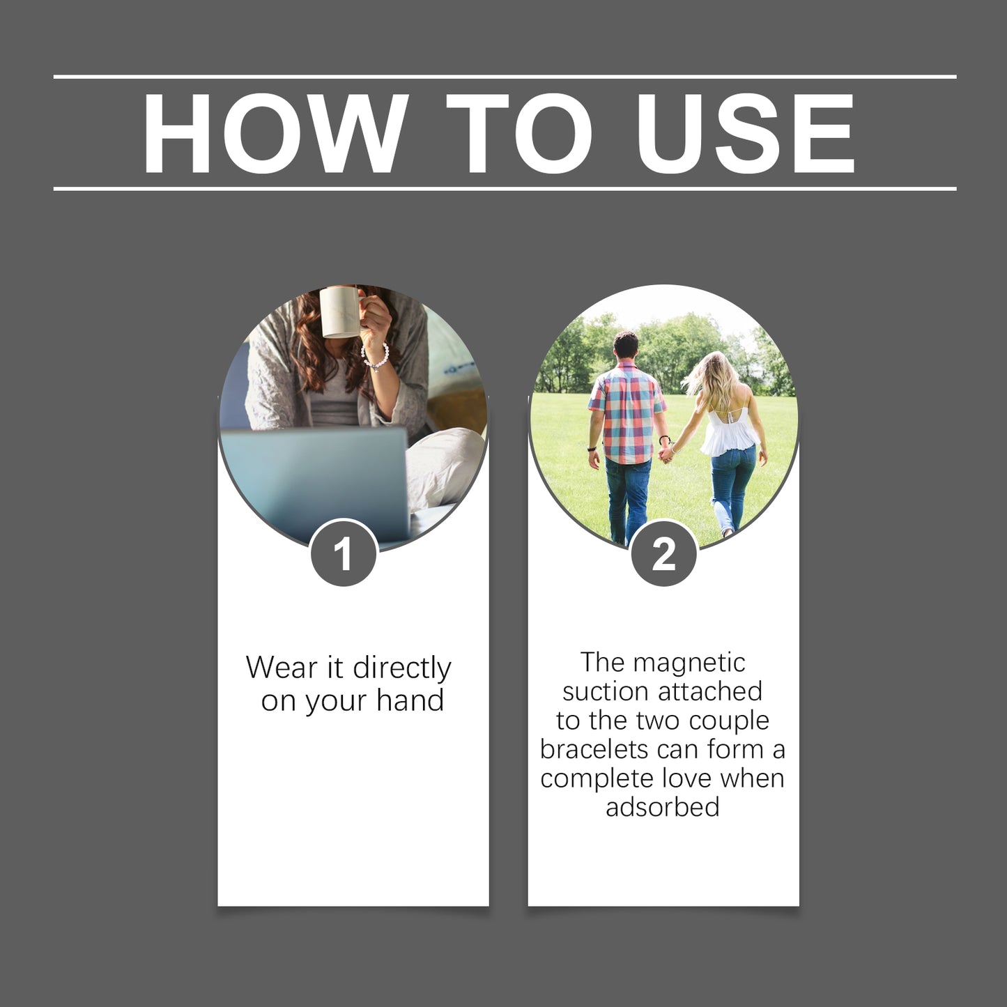 HOEXE Couple Link Bracelet Men and Women Link Hand Decoration Accessories Comfortable and Durable Bracelet