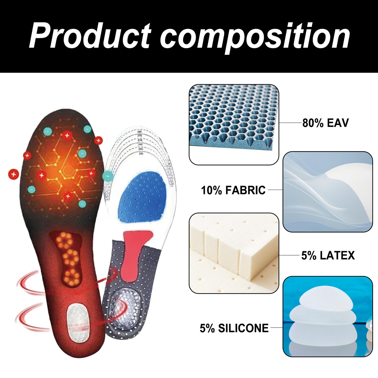 Houkea orthopedic arch support insole to reduce sports fatigue foot posture correction non-slip wear-resistant insole