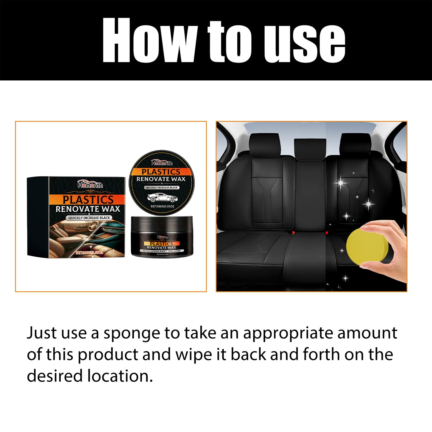Homonth Car Leather Refurbishment Paste Car Seat Leather Interior Scratch Care Cleaning Refurbishment Maintenance Paste