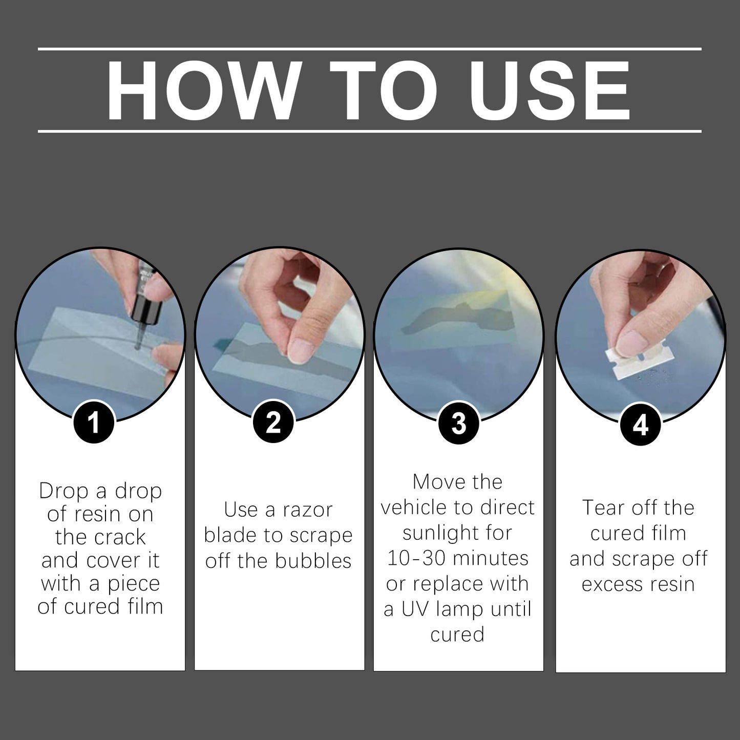 Homonth car windshield crack care solution car glass care tool crack glass adhesive