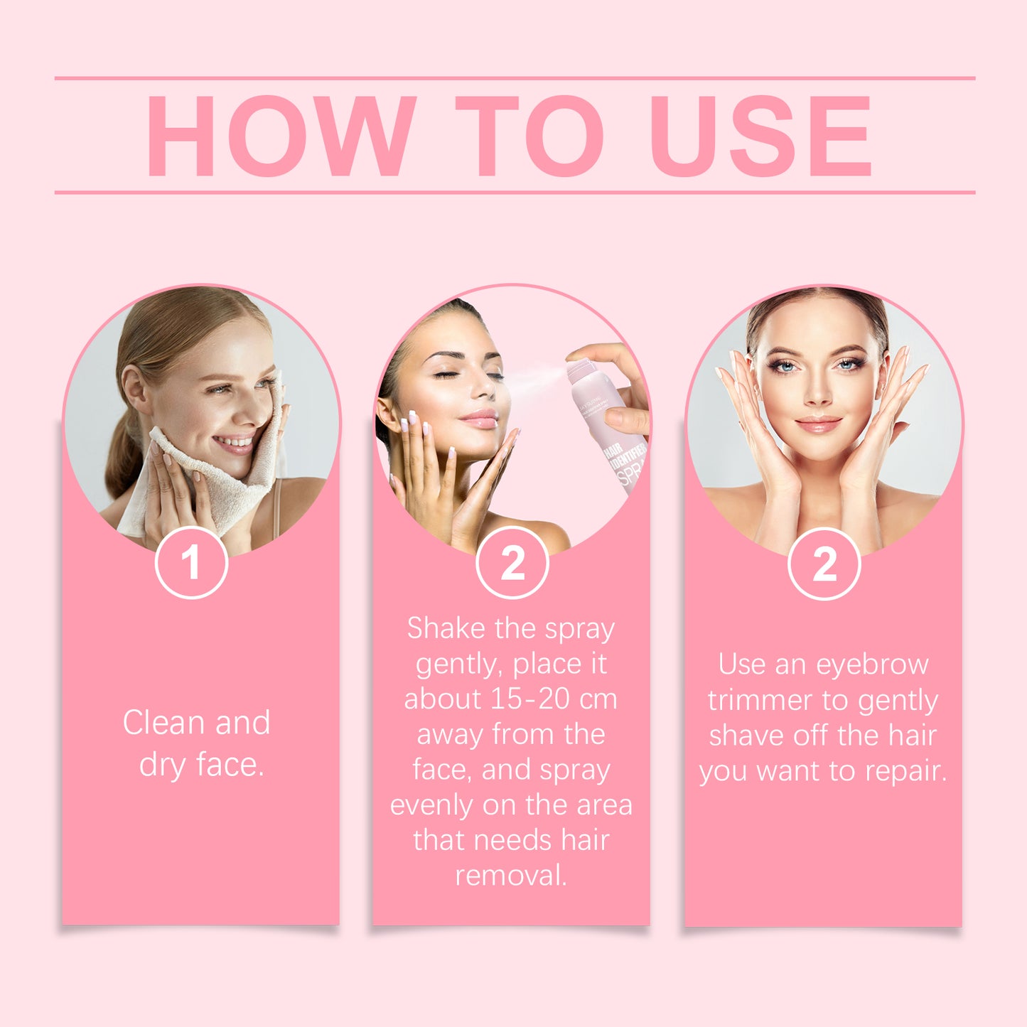 Jaysuing Facial Hair Removal Spray Easily Softens Hair Facial Cleansing Gentle Hair Removal Spray