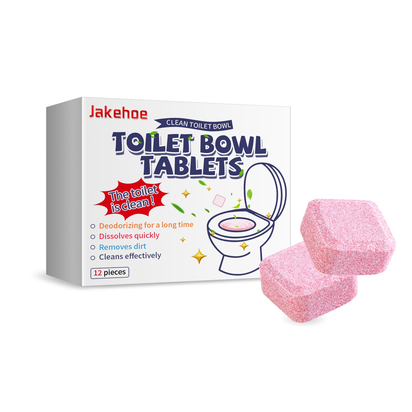 Jakehoe Toilet Effervescent Tablets Toilet Toilet Cleaning Spirit Cleaning Odor Yellow Stain Dirt Urine Stain Toilet Cleaning Tablets
