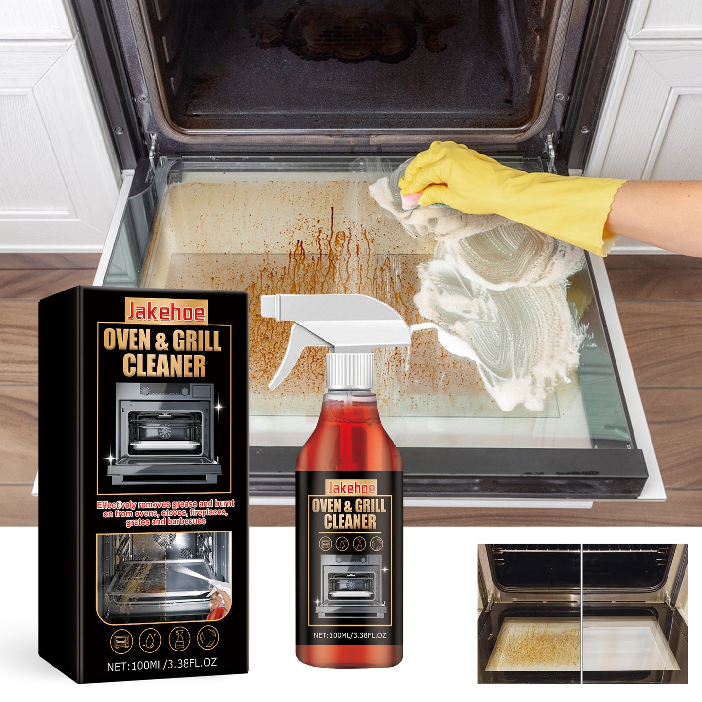 Jakehoe stove oven foam cleaner oven grill special decontamination deodorant deodorant degreasing agent