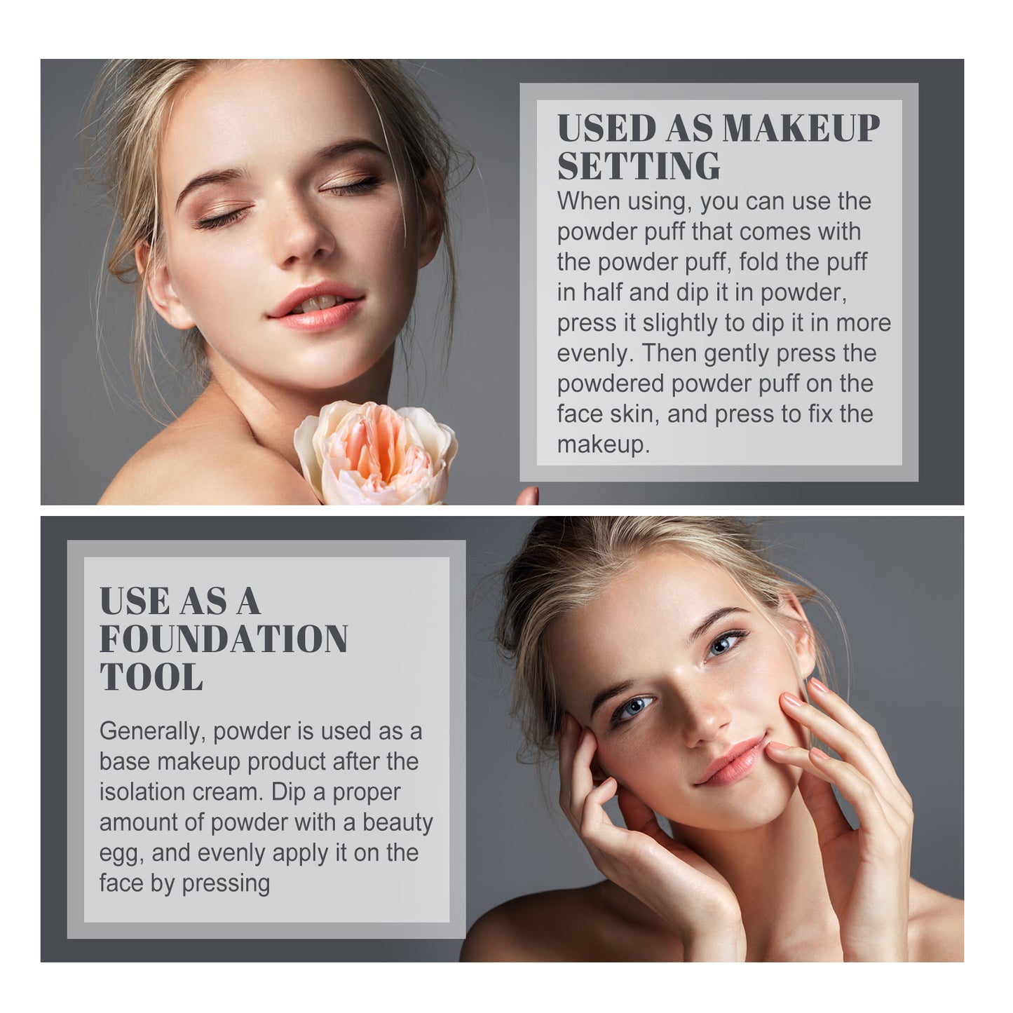 OUHOE makeup powder cake flawless lasting not easy to take off makeup makeup powder cake natural light breathable makeup powder cake