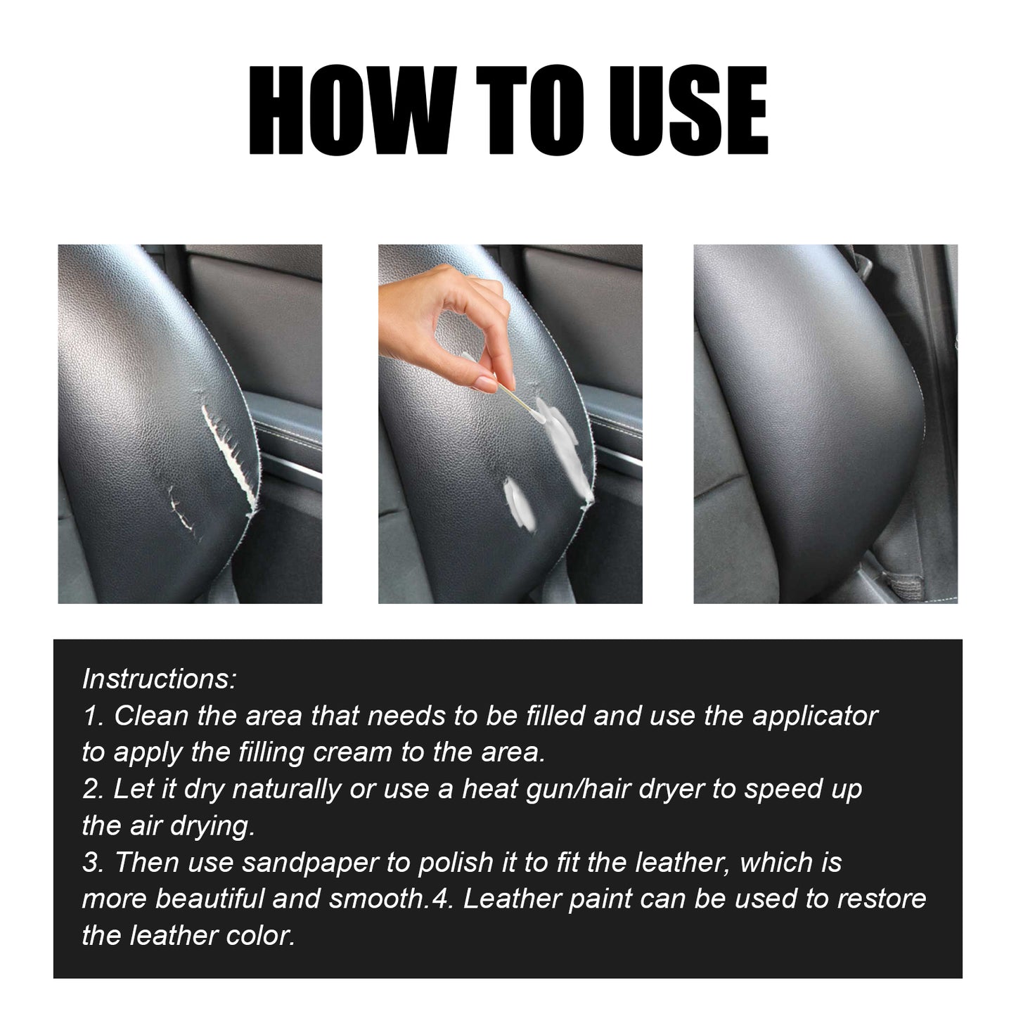 Rayhong leather filling paste car seat scratch repair sofa leather breakage renovation repair paste