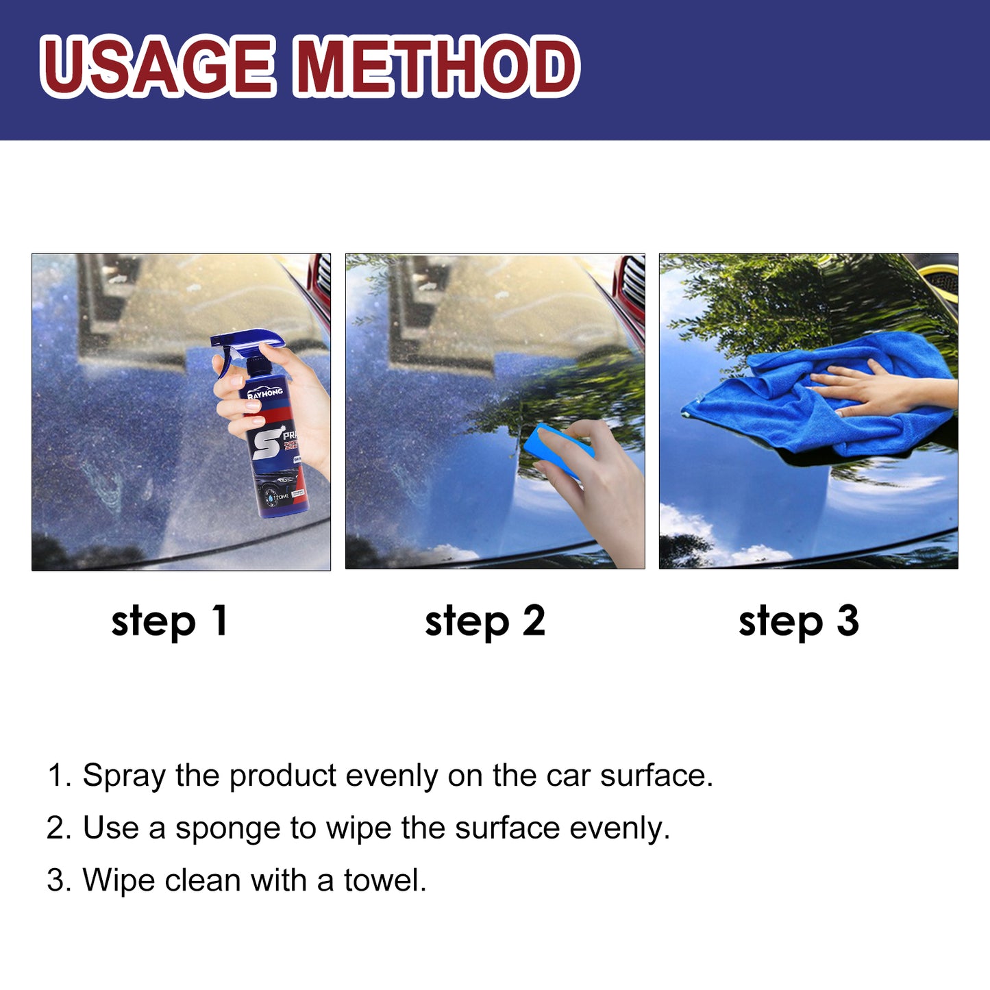 Rayhong car coating spray car paint maintenance paint surface decontamination brightening nano coating spray coating agent