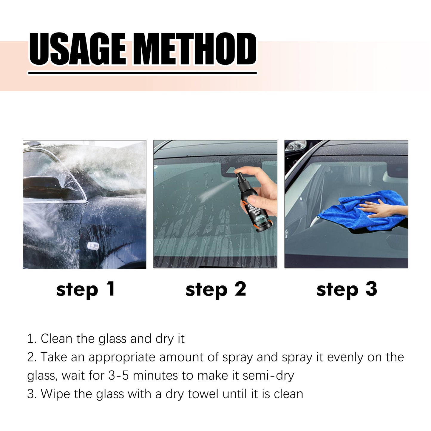 Rayhong car windshield spray rearview mirror windshield cleaning stains hydrophobic water drive anti-fog agent