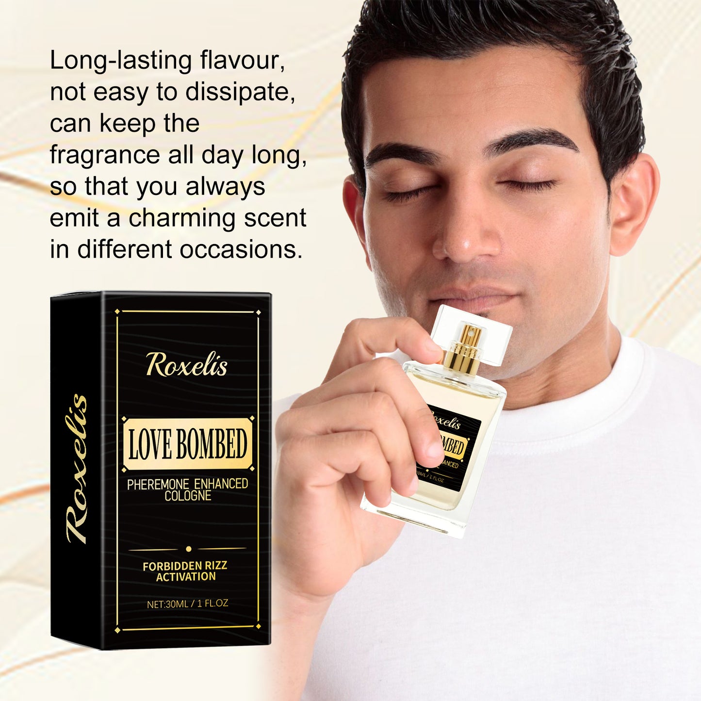 Roxelis Men's Pheromone Perfume Men's Cologne Lasting Light Fragrance Business Gentleman Fresh Charm Encounter Perfume