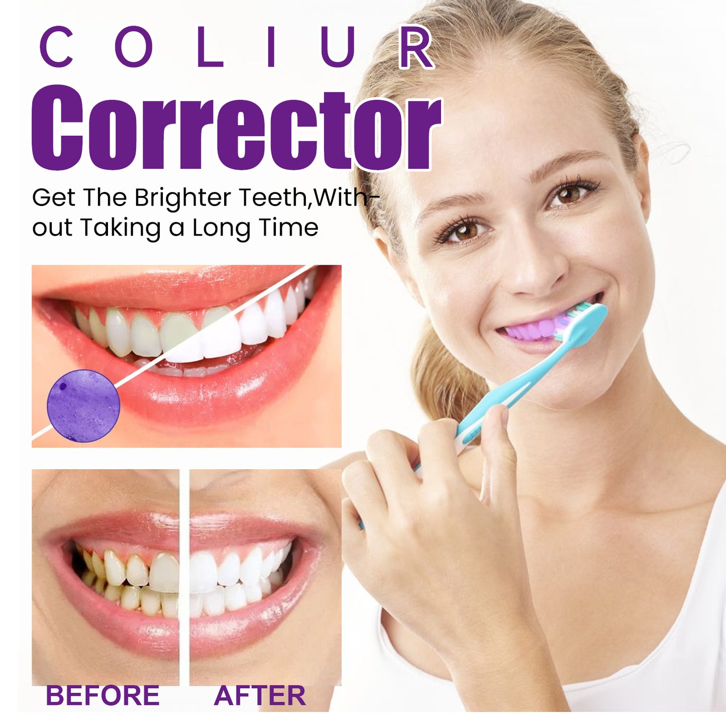 West & Month Purple Whitening Toothpaste Cleaning Tooth Stains Mouth Odor Care Gum Whitening Toothpaste