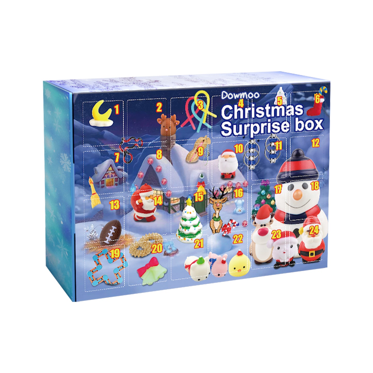 Dowmoo Christmas Surprise Blind Box Christmas Decompression Toy Celebration Atmosphere 24 Random Hidden Blind Box Gift