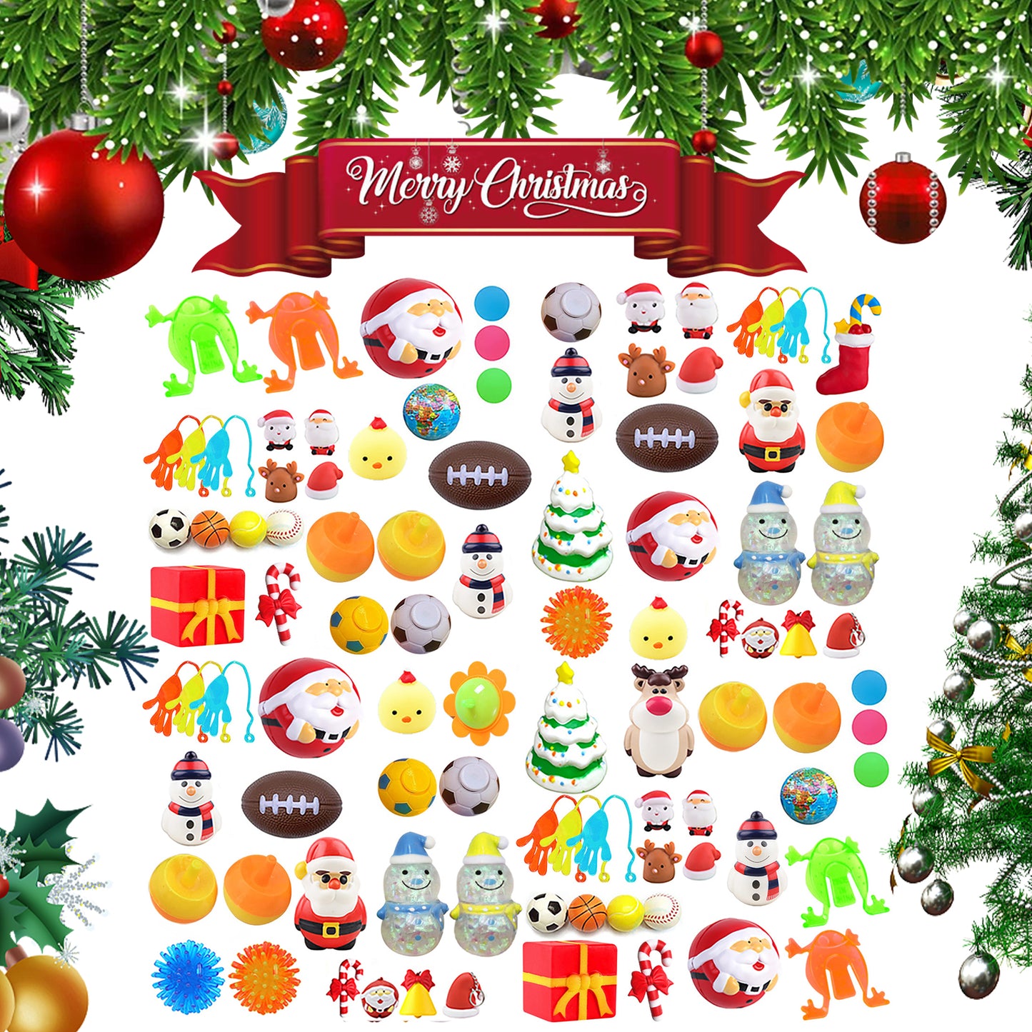 Dowmoo Christmas Surprise Blind Box Christmas Decompression Toy Celebration Atmosphere 24 Random Hidden Blind Box Gift