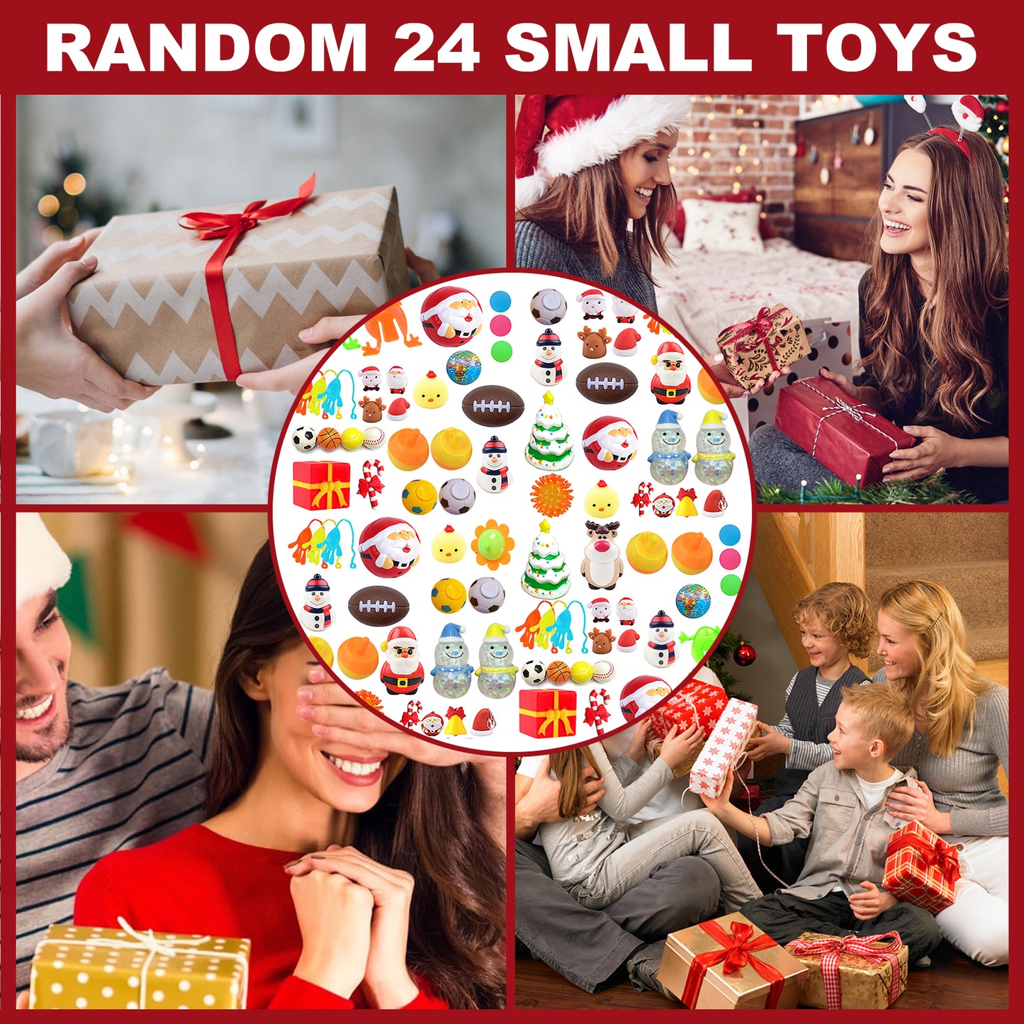 Dowmoo Christmas Surprise Blind Box Christmas Decompression Toy Celebration Atmosphere 24 Random Hidden Blind Box Gift
