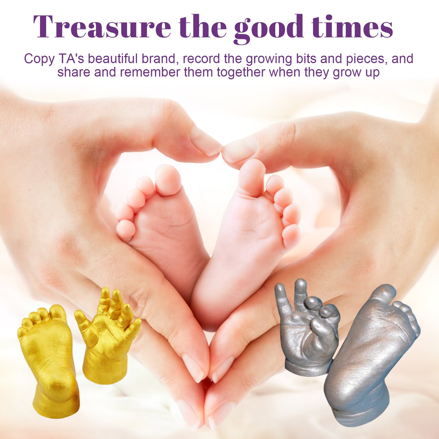 Jue-Fish Baby Stereo Hand Model Powder Children's Full Moon Hundred Days Hand and Footprint Souvenir 3D Clone Model Powder