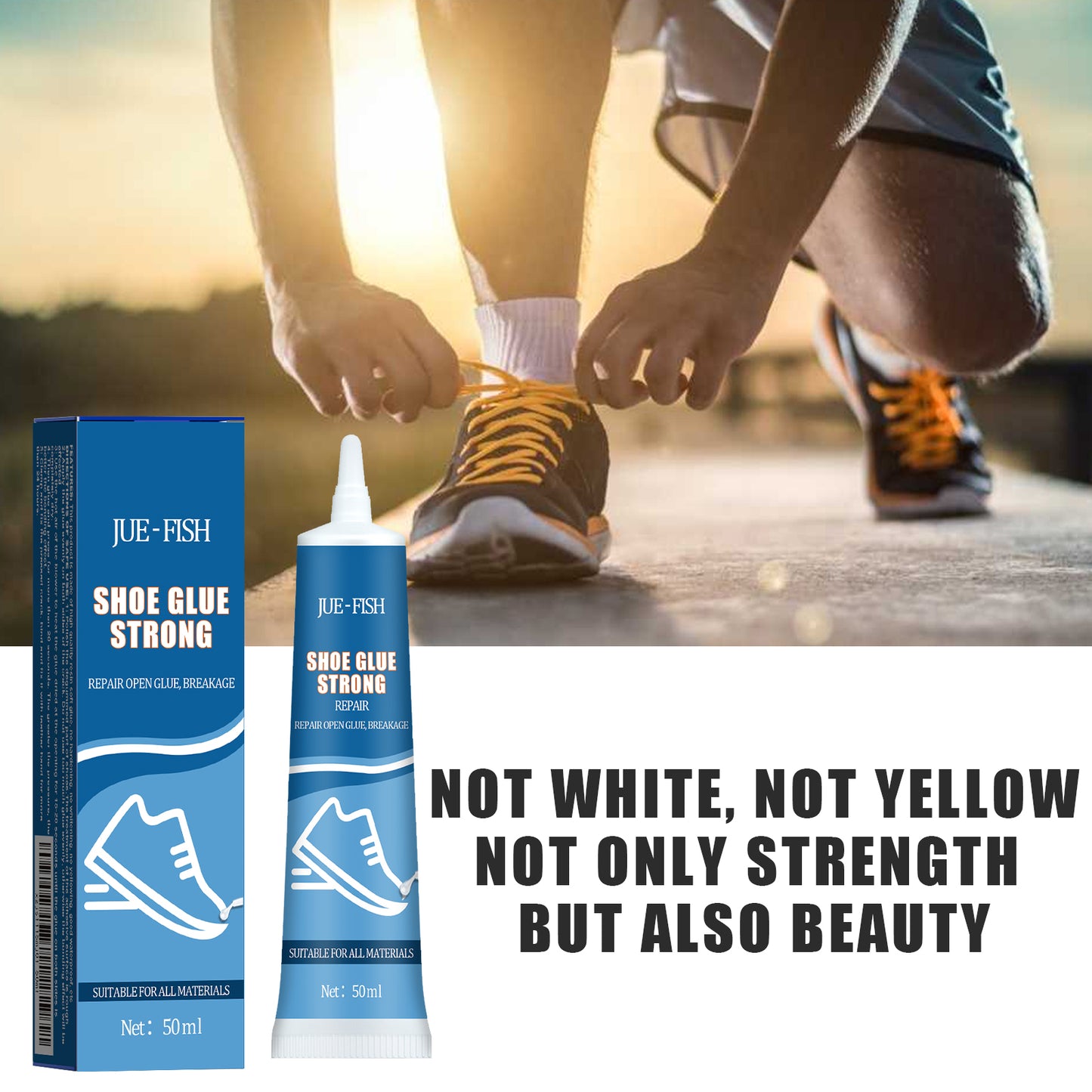 Jue-Fish strong shoe glue shoe repair leather shoe sole multi-purpose glue adhesive sneaker leather shoes waterproof