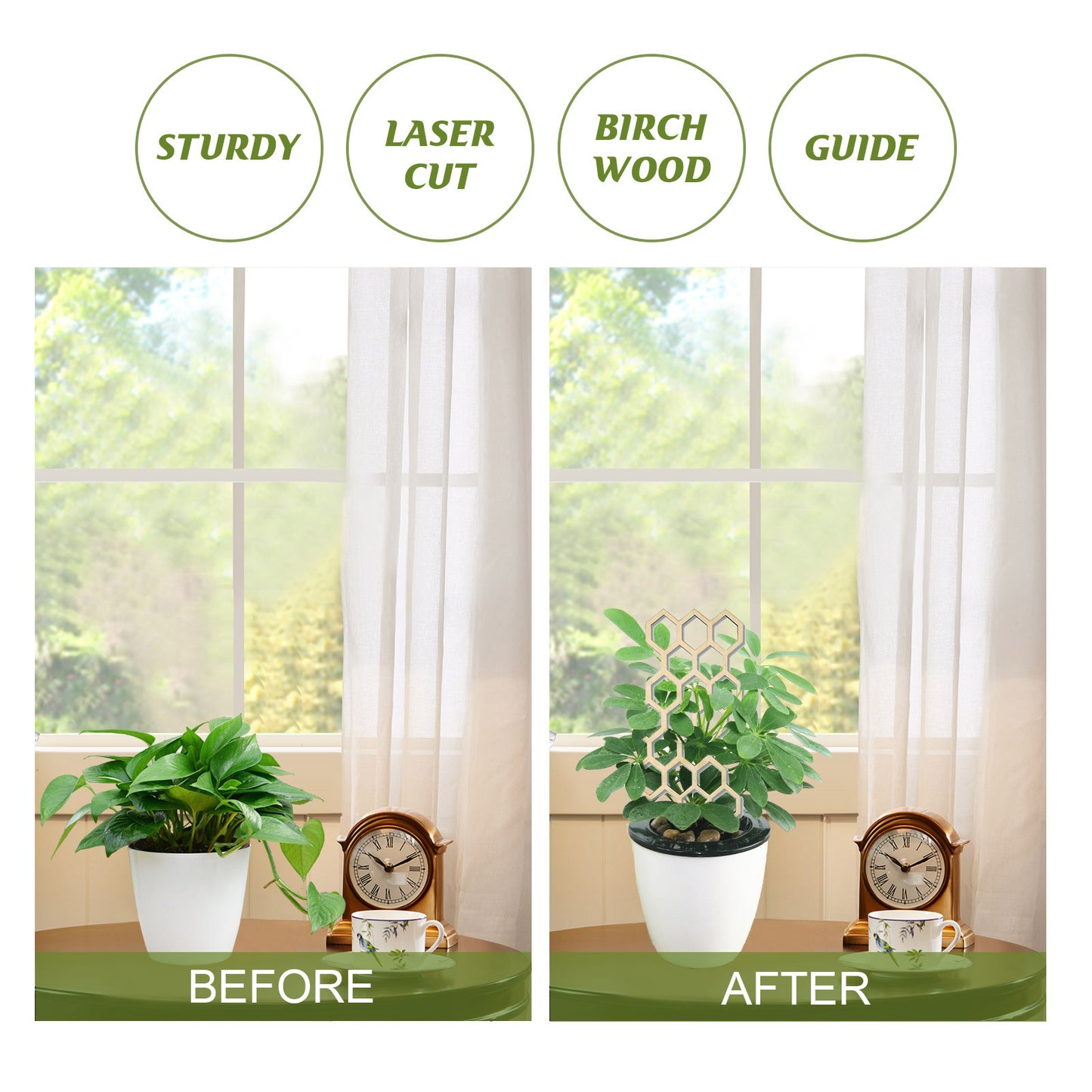 Yegbong Garden Plant Grace Home Wooden Potted Plant Climbing Rack Balcony Decorative Support Flower-arranging Bracket