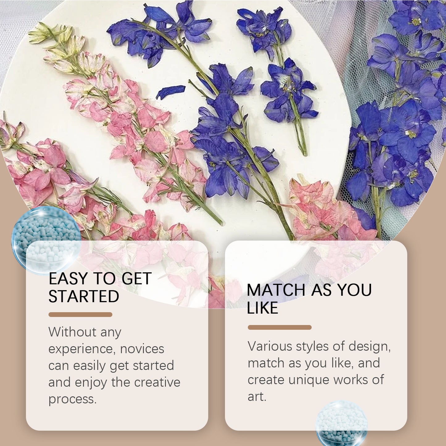 Dowmoo Dried Flower Bookmark Kit Handmade DIY Bottle Dried Flower Handbook Sticker Transparent Bookmark Glass Bottle Decoration