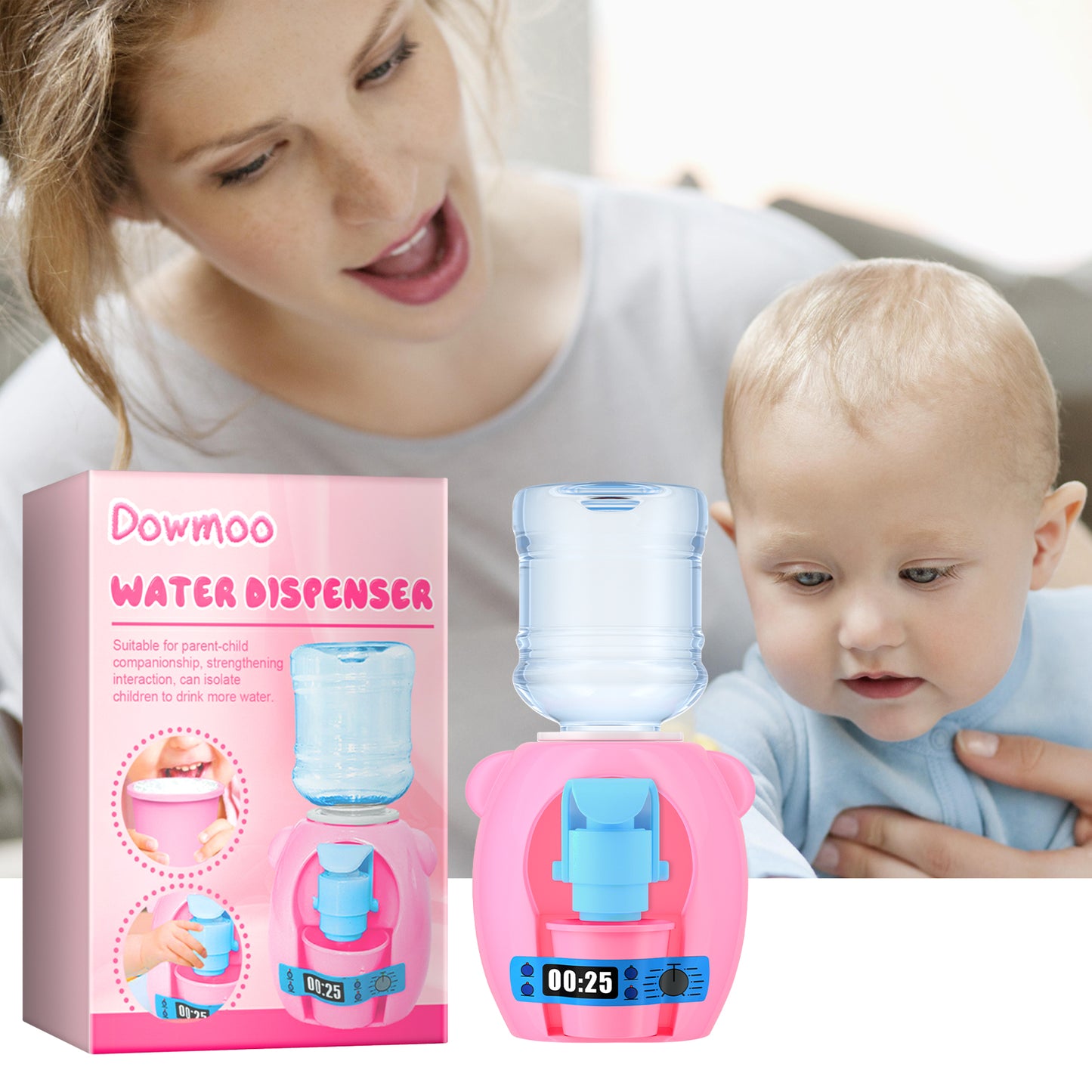 Dowmoo children's mini water dispenser baby kitchen toy mini fun play house beverage machine can water