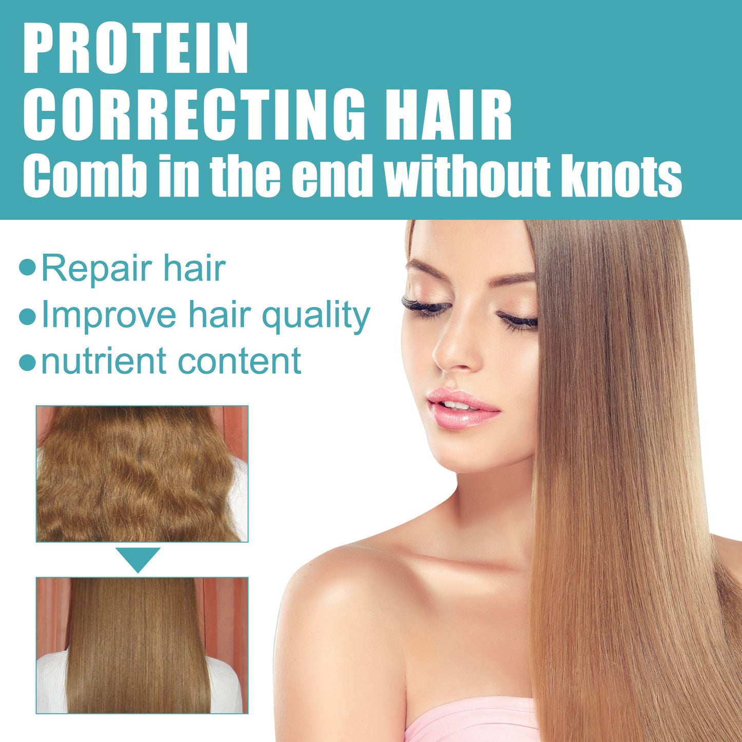 EELHOE Protein Straight Hair Correction Cream for Foothing Hair Irritability Repair Split Damaged Hair Straight Hair Free Care Cream