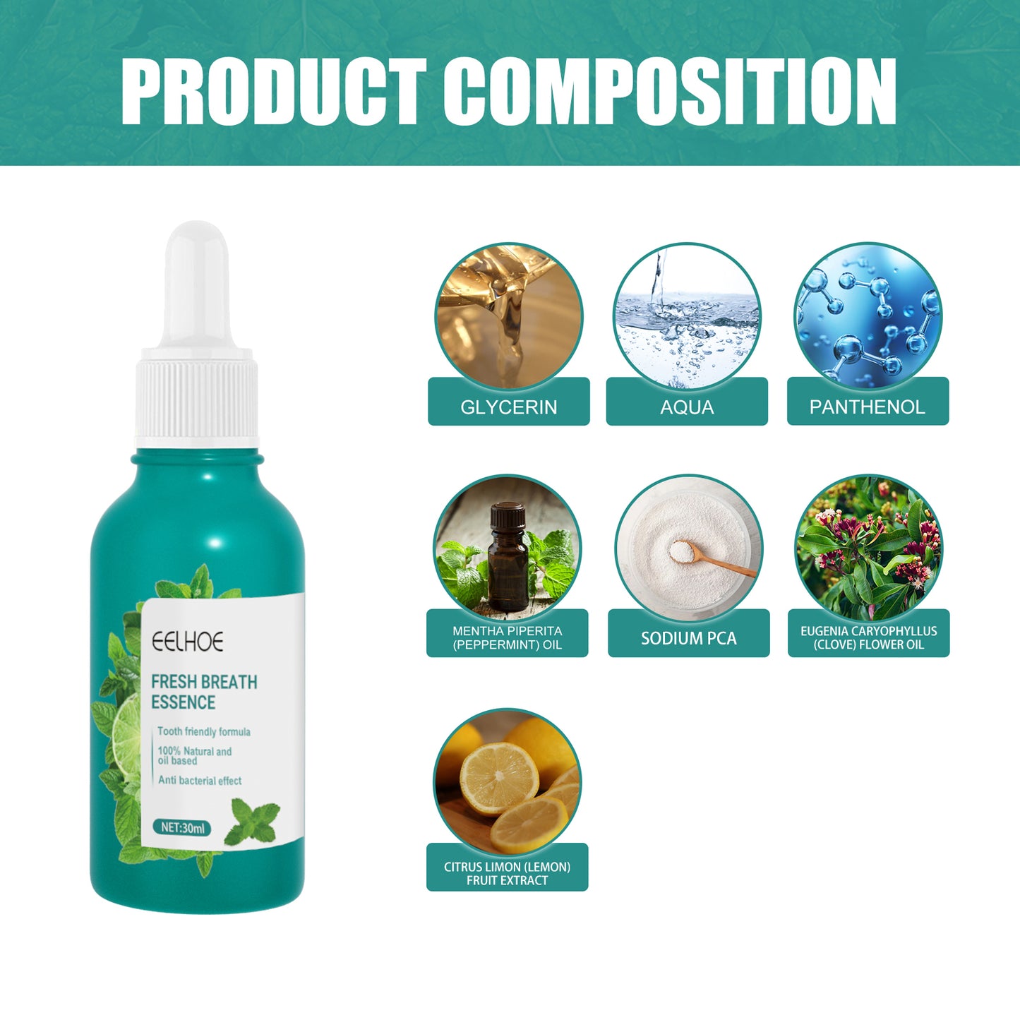 EELHOE Fresh Breath Essence Clean Odor Fresh Breath Mint Fragrance Essence
