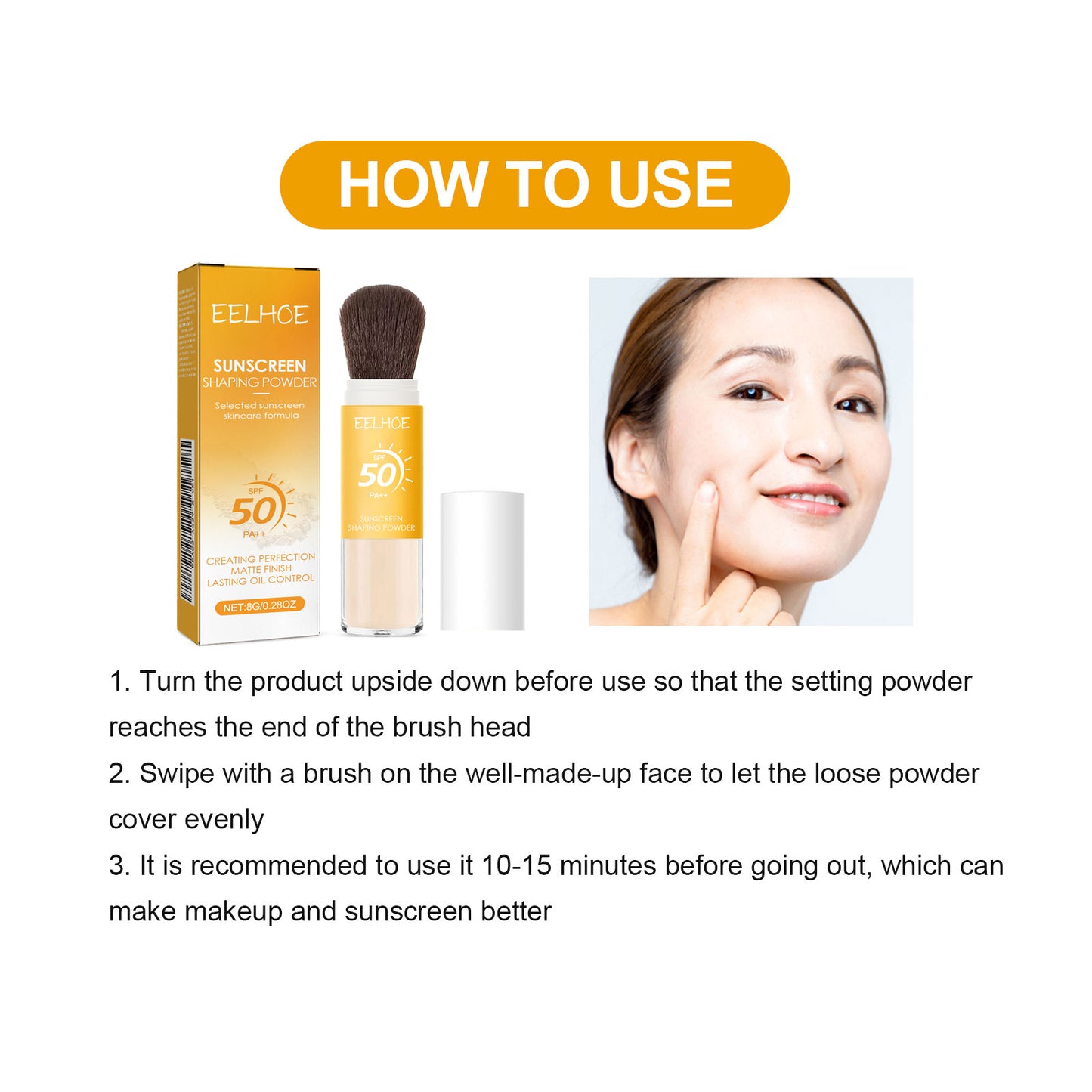 EELHOE Makeup Powder for Daily Makeup Natural Lightweight Breathable Makeup Oil Control Durable Makeup Powder