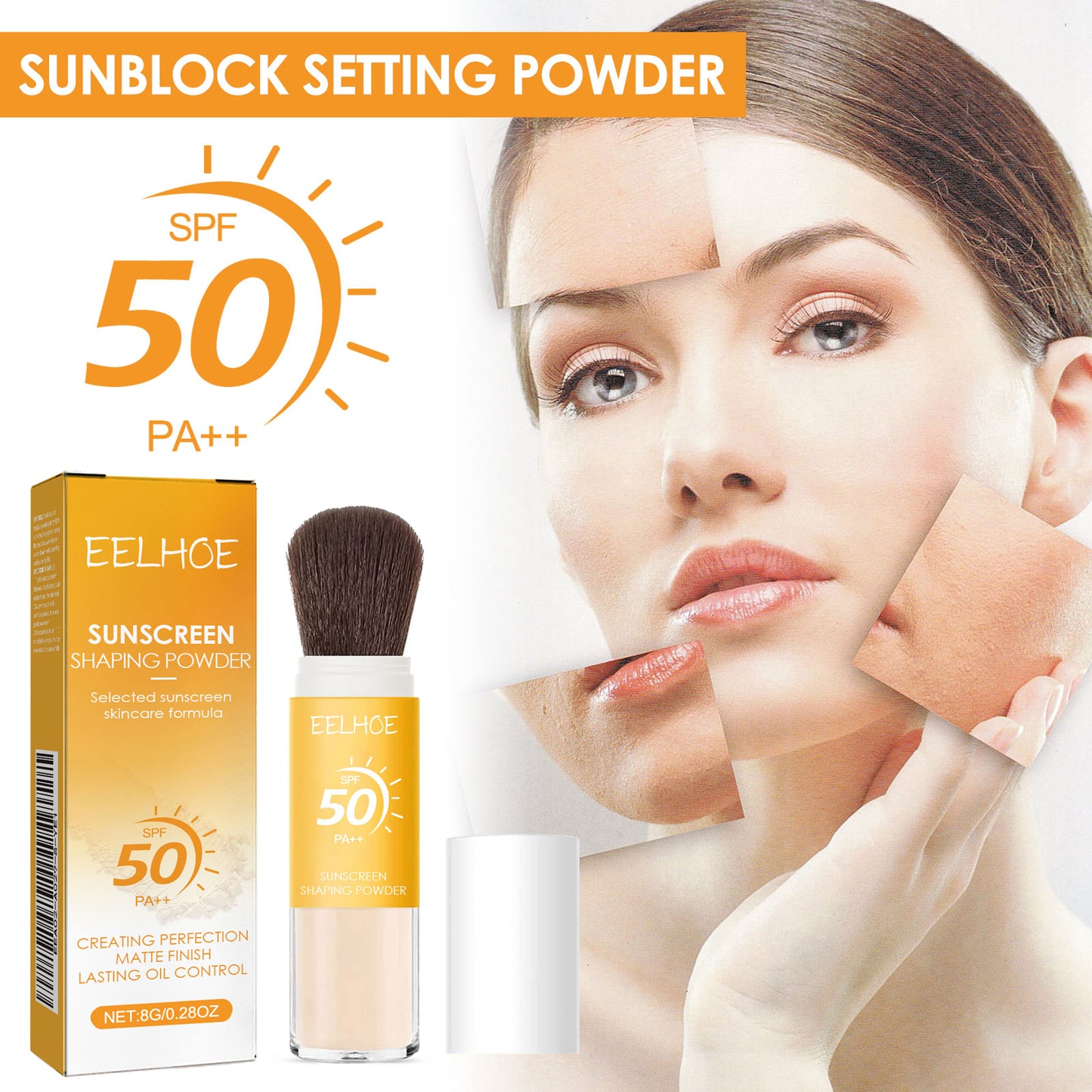 EELHOE Makeup Powder for Daily Makeup Natural Lightweight Breathable Makeup Oil Control Durable Makeup Powder