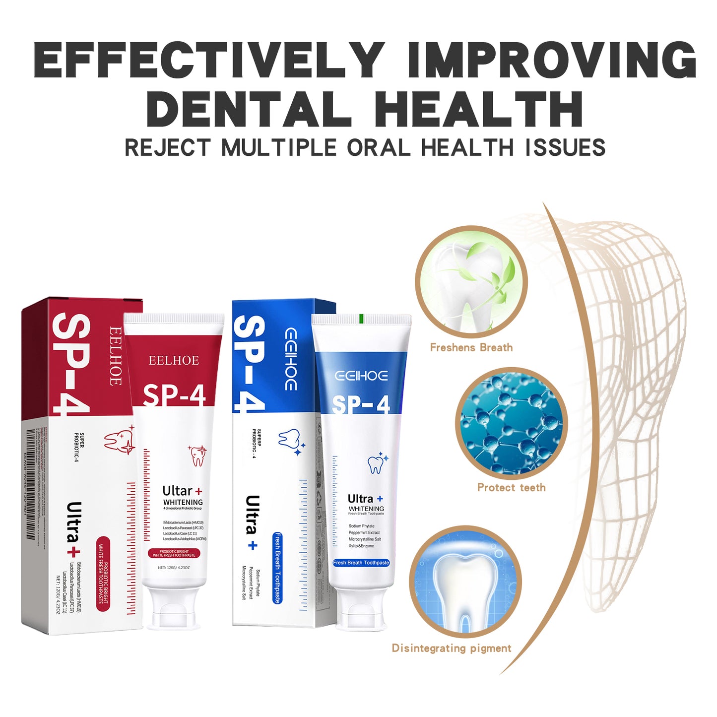 EELHOE Fresh Breath Toothpaste Cleaning Tooth Odor Care Oral Daily Teeth Cleaning Brightening Care Toothpaste