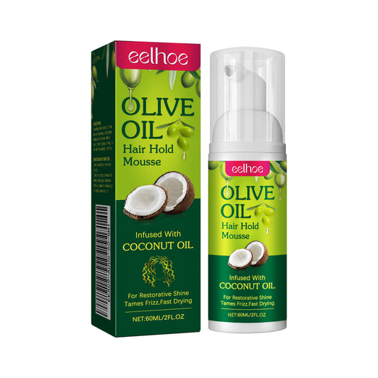 EELHOE olive oil hair styling mousse curly hair styling moisturizing roll styling lasting anti-frizz mousse