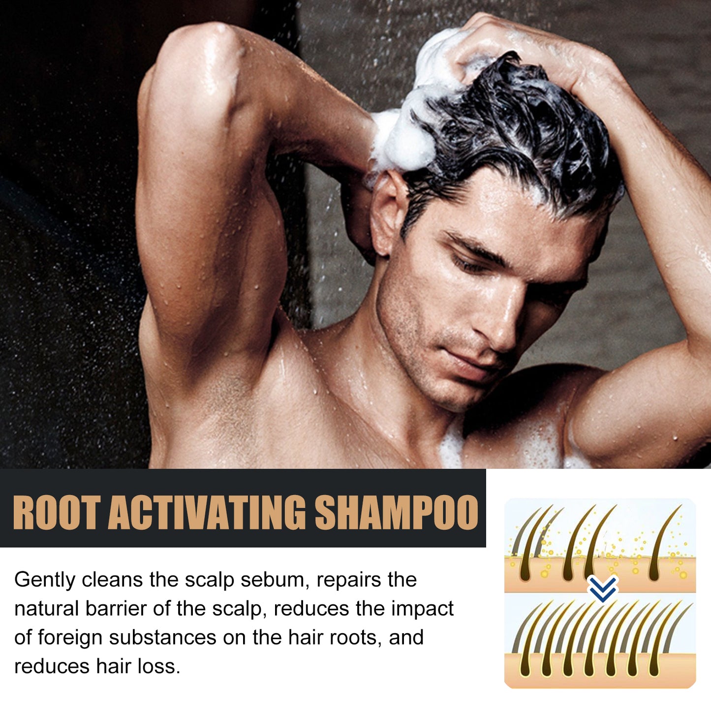 EELHOE Dense Hair Shampoo Anti-falling Solid Hair Dense Fluffy Hair Soft Tough Repair Hair Care Shampoo