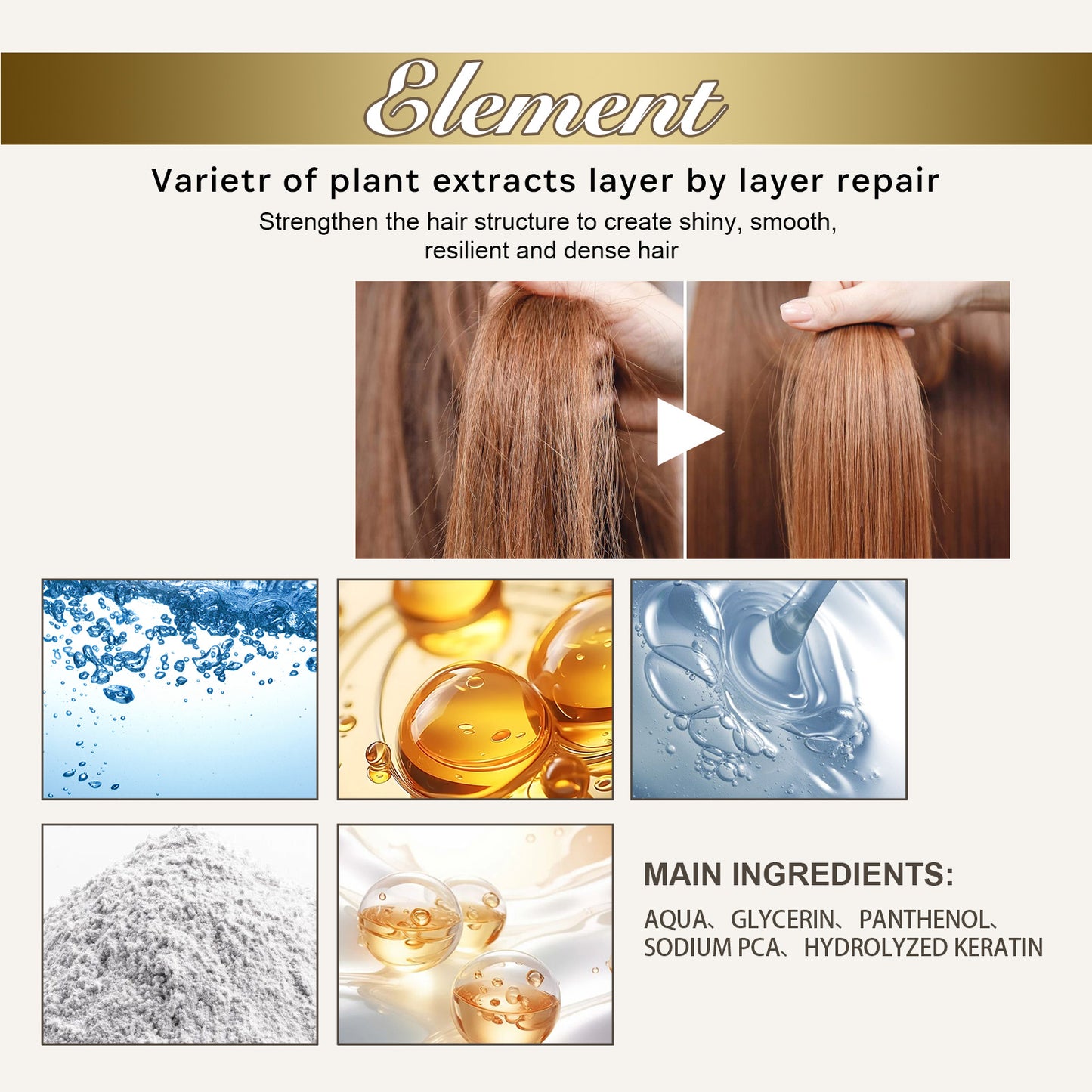 EELHOE Keratin Hair Care Essence Spray Hair Repair Improve Dry Curly Hair Mimic Hair Oil Essence