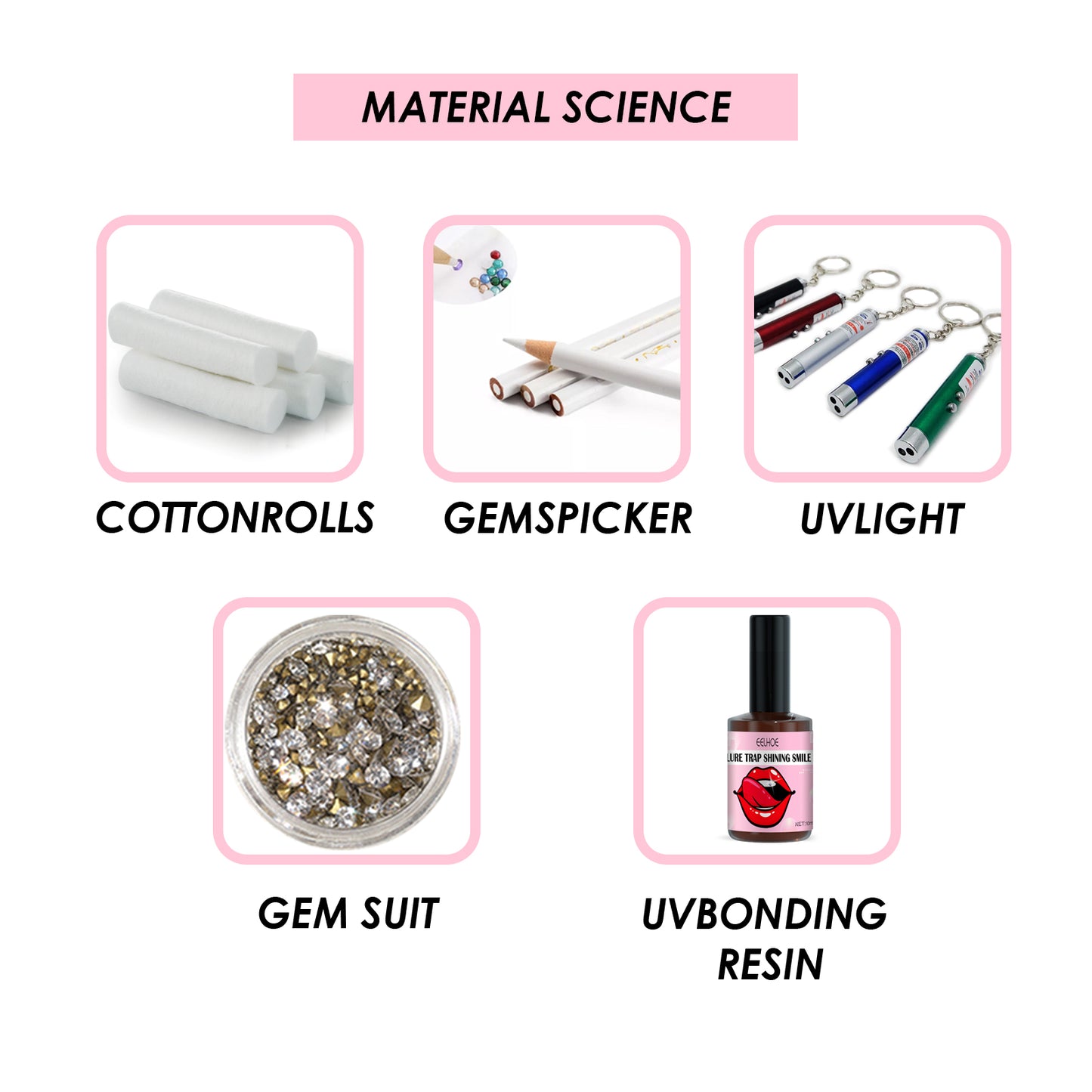 EELHOE Teeth Gem suit White Teeth Easy to Remove Easy to Install Beautiful Strong Gem suit