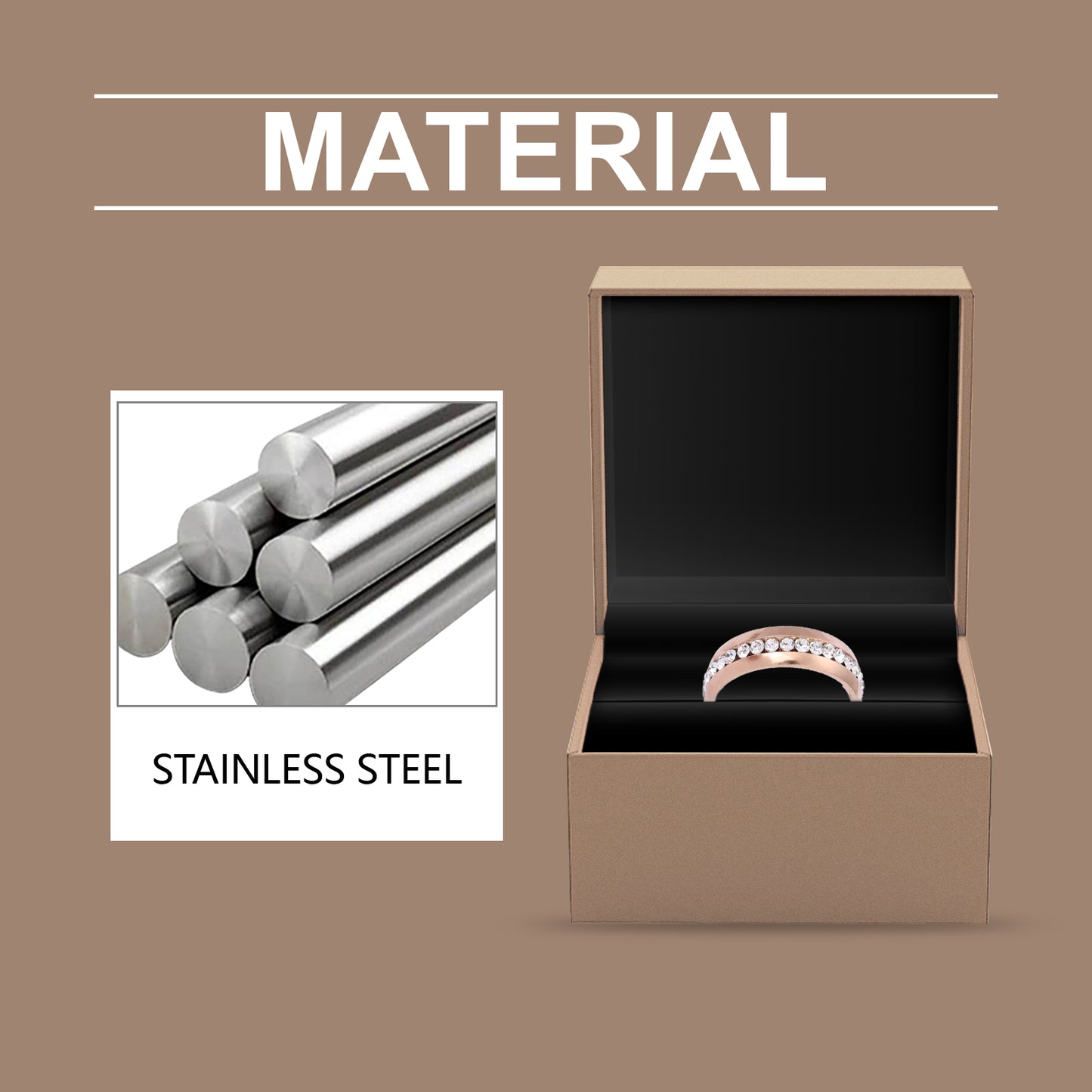 Hoexe Rose Gold Ring Women's Light Luxury Rose Gold Jewelry Ring Exquisite All-match Niche Ring