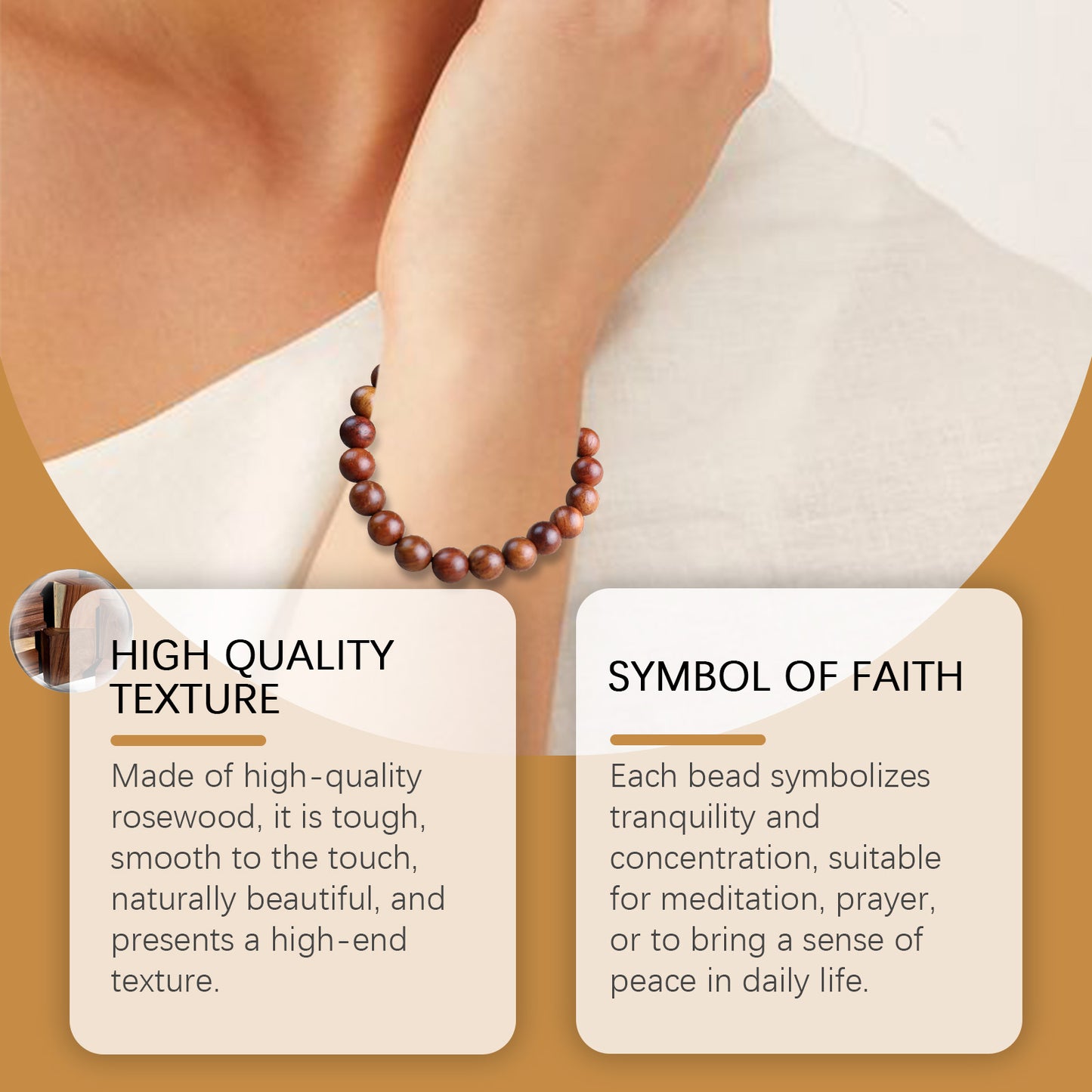 Hoexe Rosewood Bracelet Unisex Daily Life Decoration Collocation Rosewood Bracelet Beaded