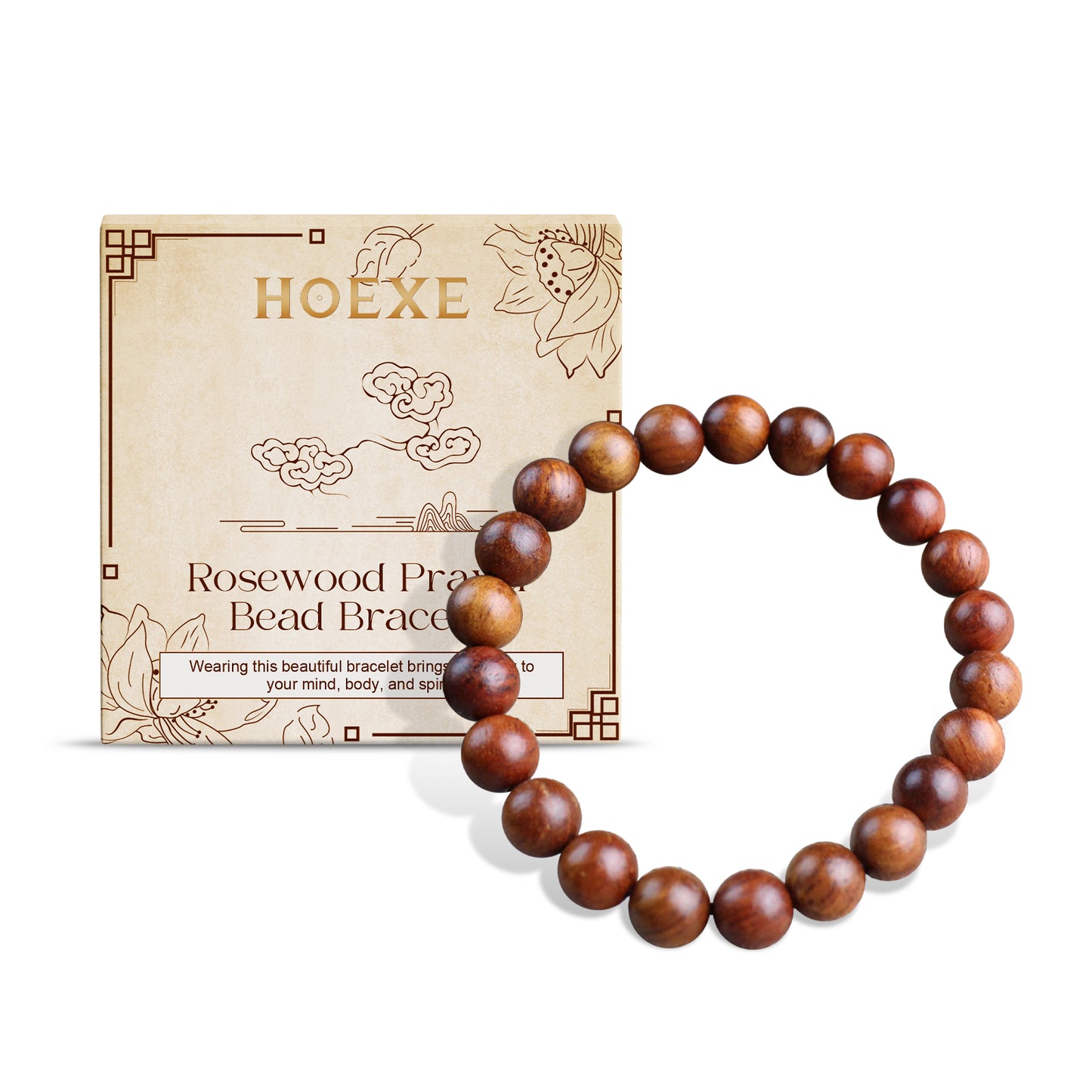 Hoexe Rosewood Bracelet Unisex Daily Life Decoration Collocation Rosewood Bracelet Beaded