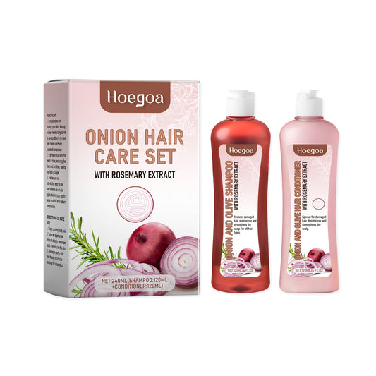 Hoegoa Onion Rosemary Shampoo suit Nourishing Repair Dry Hair Smooth Brightening Hair Care suit