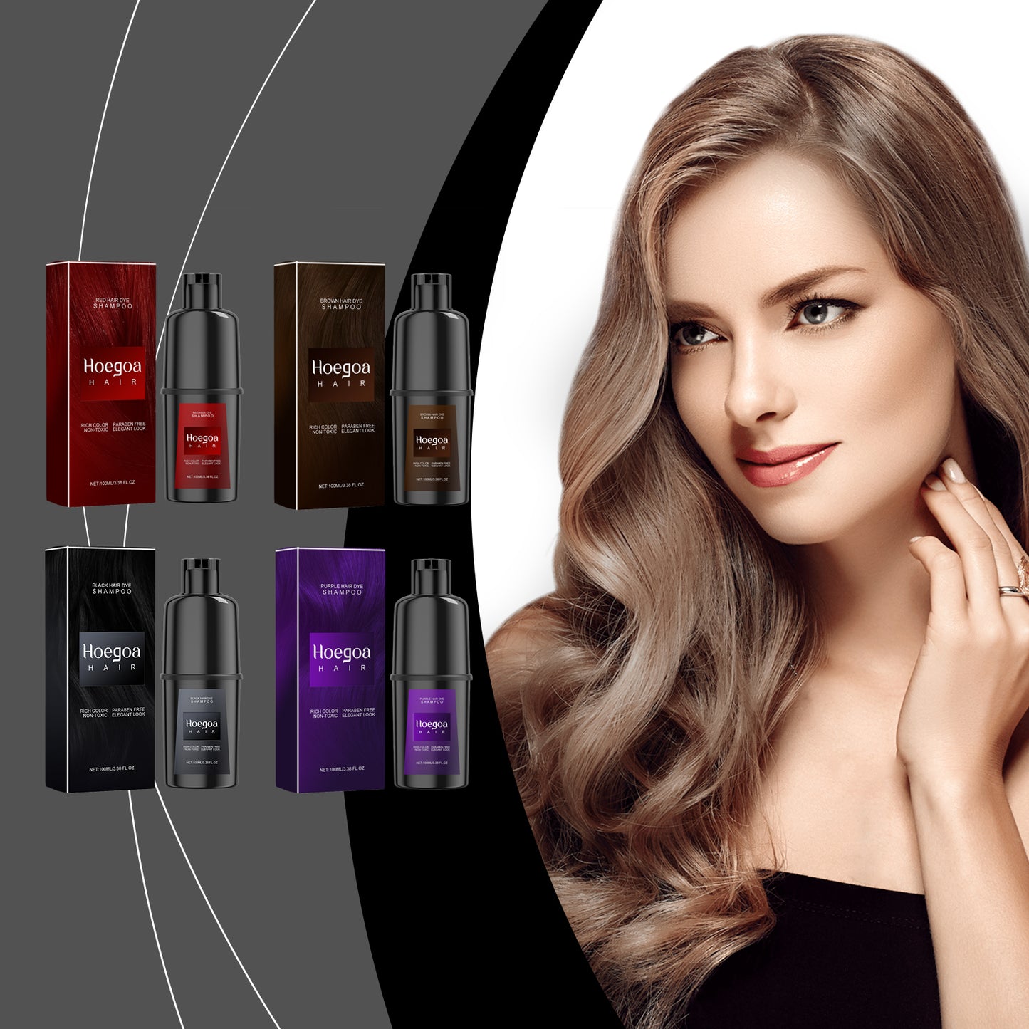 Hoegoa Hair Shampoo Gentle No Irritation No Scalp DIY Lasting Easy Coloring Hair Shampoo
