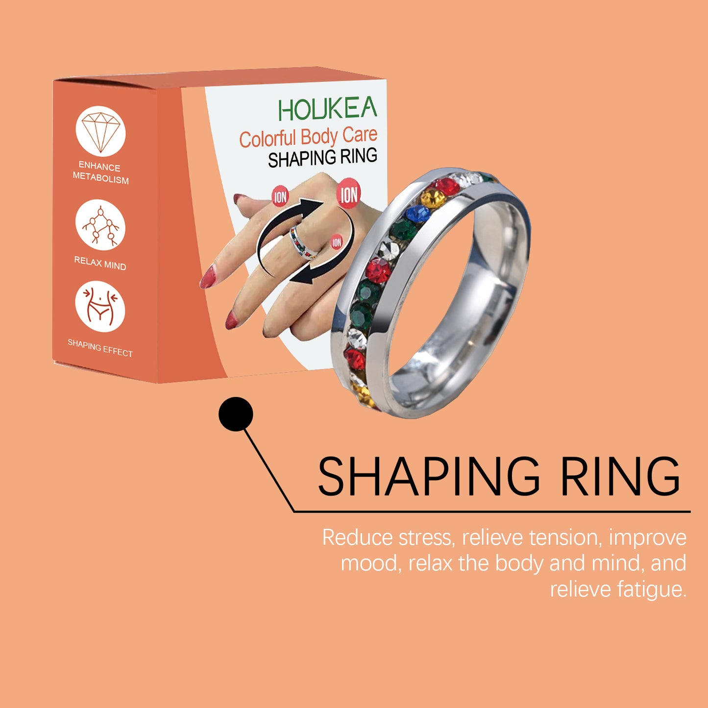 Houkea Color Ring Color Ring Beautiful Simple Accessories Body Care Daily Fashion Trend Jewelry