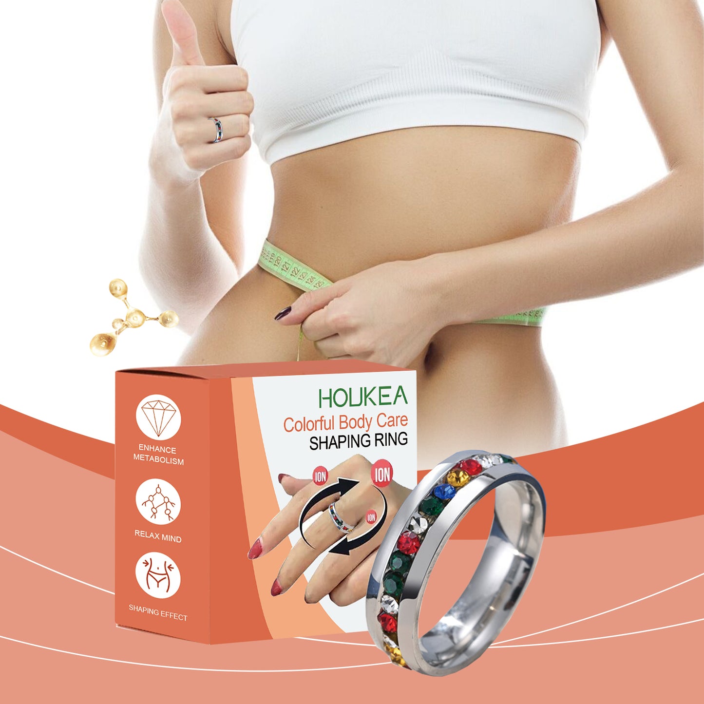 Houkea Color Ring Color Ring Beautiful Simple Accessories Body Care Daily Fashion Trend Jewelry