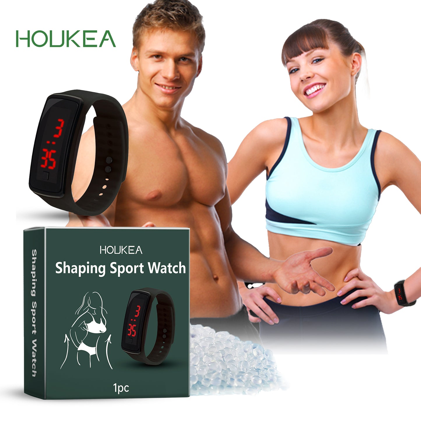 Houkea Fashion Sports Watch Sports Watch Time Management Outdoor Fitness Fashion Sports Wind Bracelet