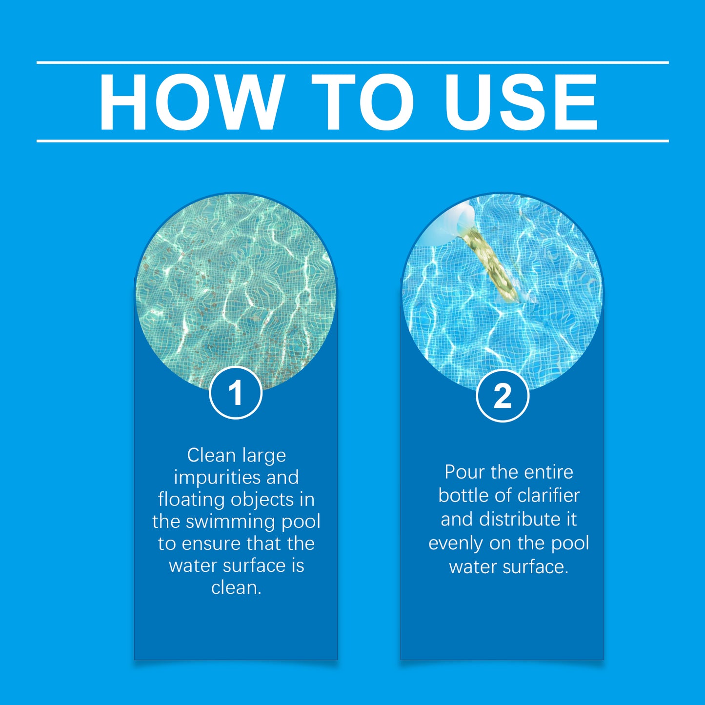 HozoneX Swimming Pool Water Quality Clarifying Agent Used to Improve Water Quality of Household Public Outdoor Swimming Pool Cleaning Agent